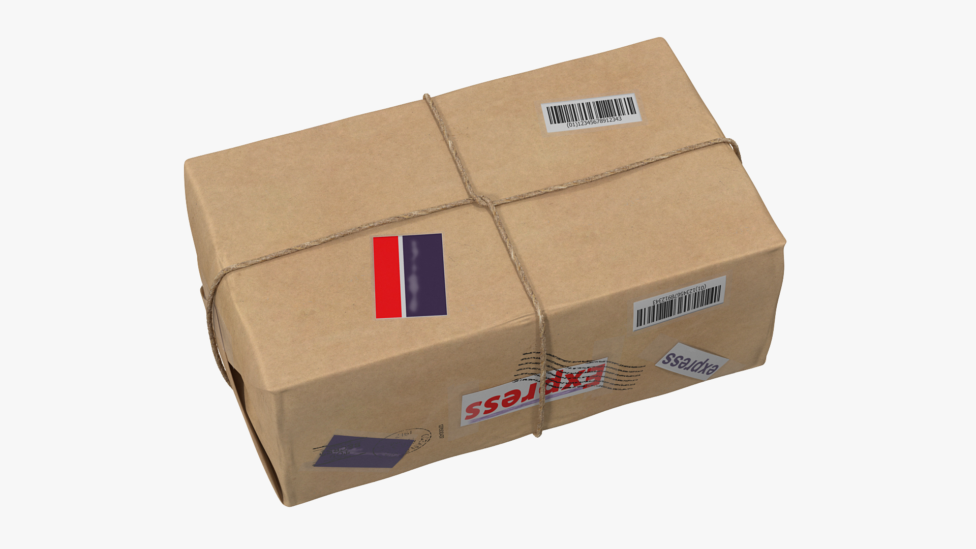 Mail Package on Doormat Fur 3D