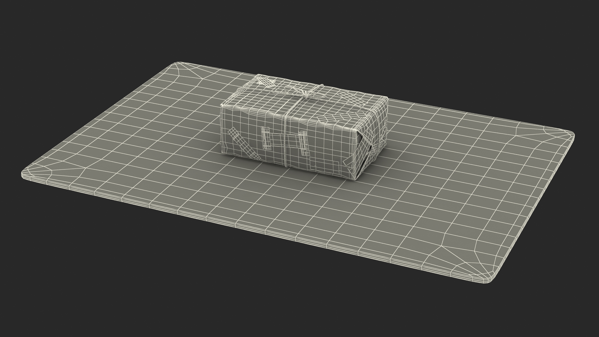 Mail Package on Doormat Fur 3D