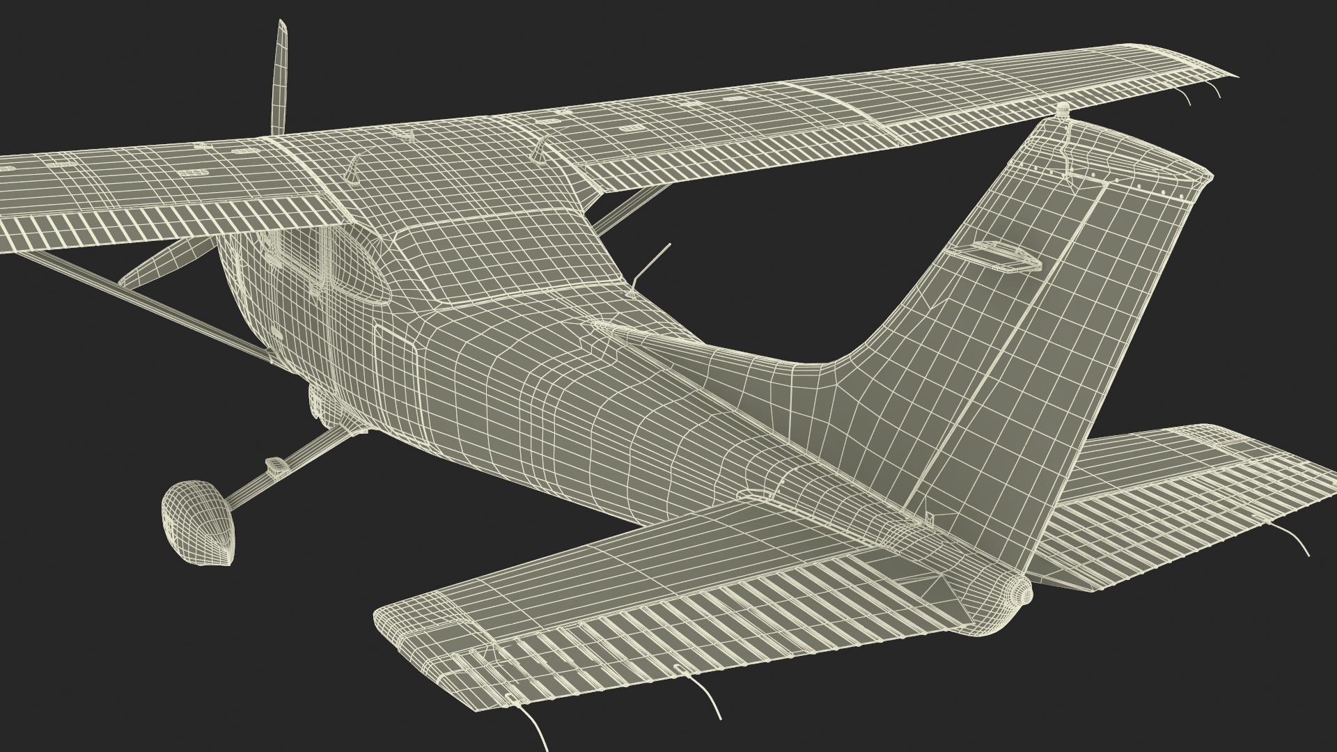 3D Single Engine Propeller Aircraft Cessna 182 model