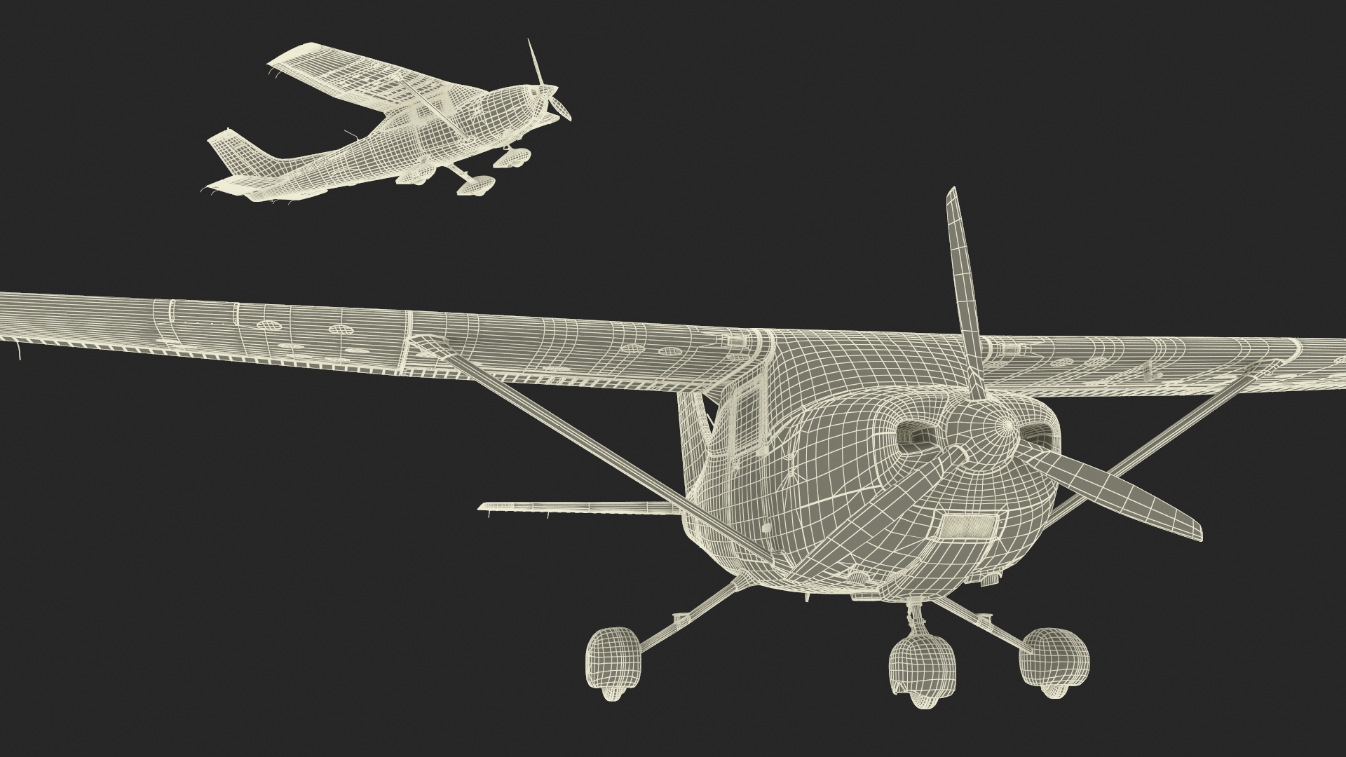 3D Single Engine Propeller Aircraft Cessna 182 model