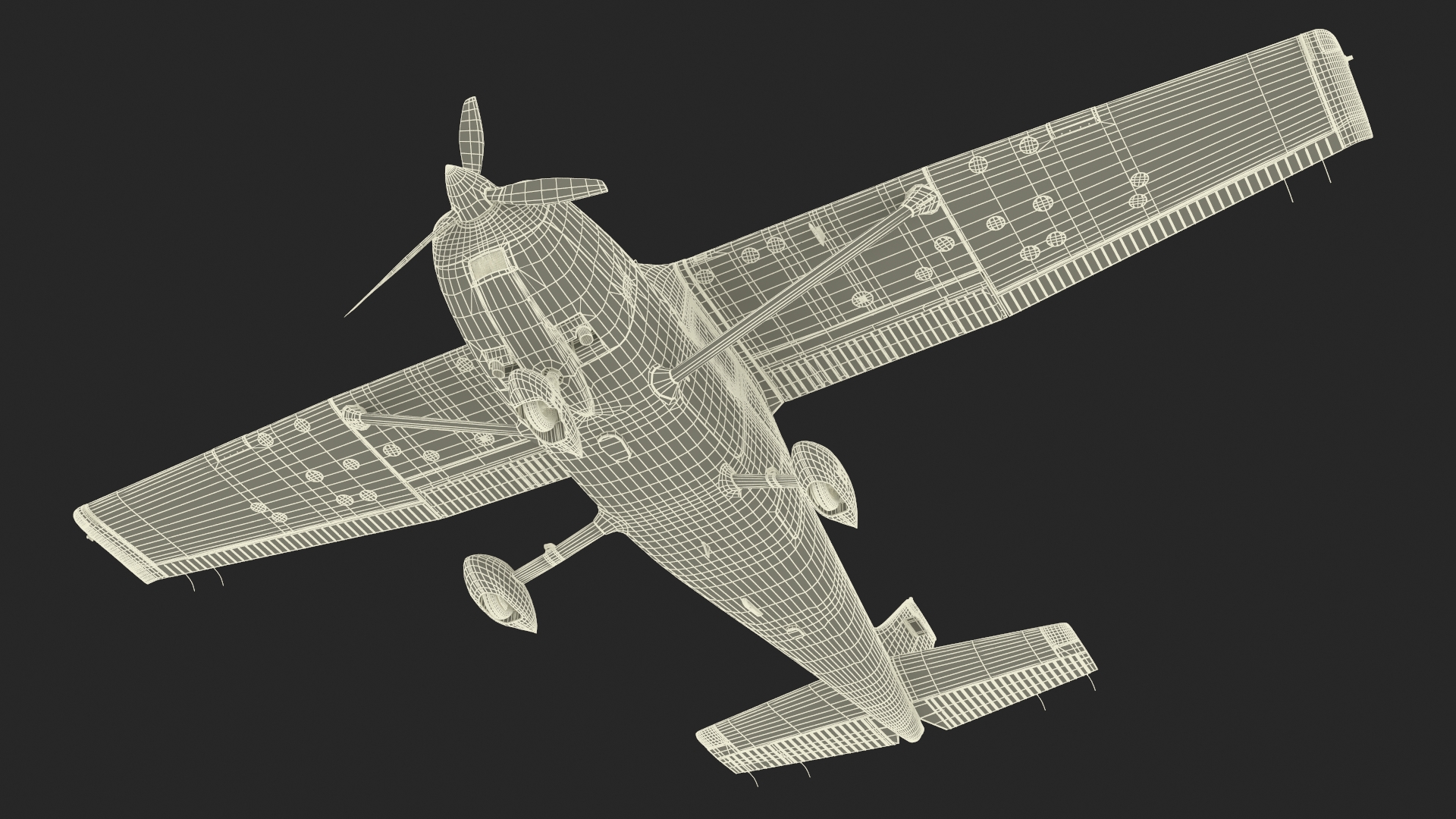 3D Single Engine Propeller Aircraft Cessna 182 model