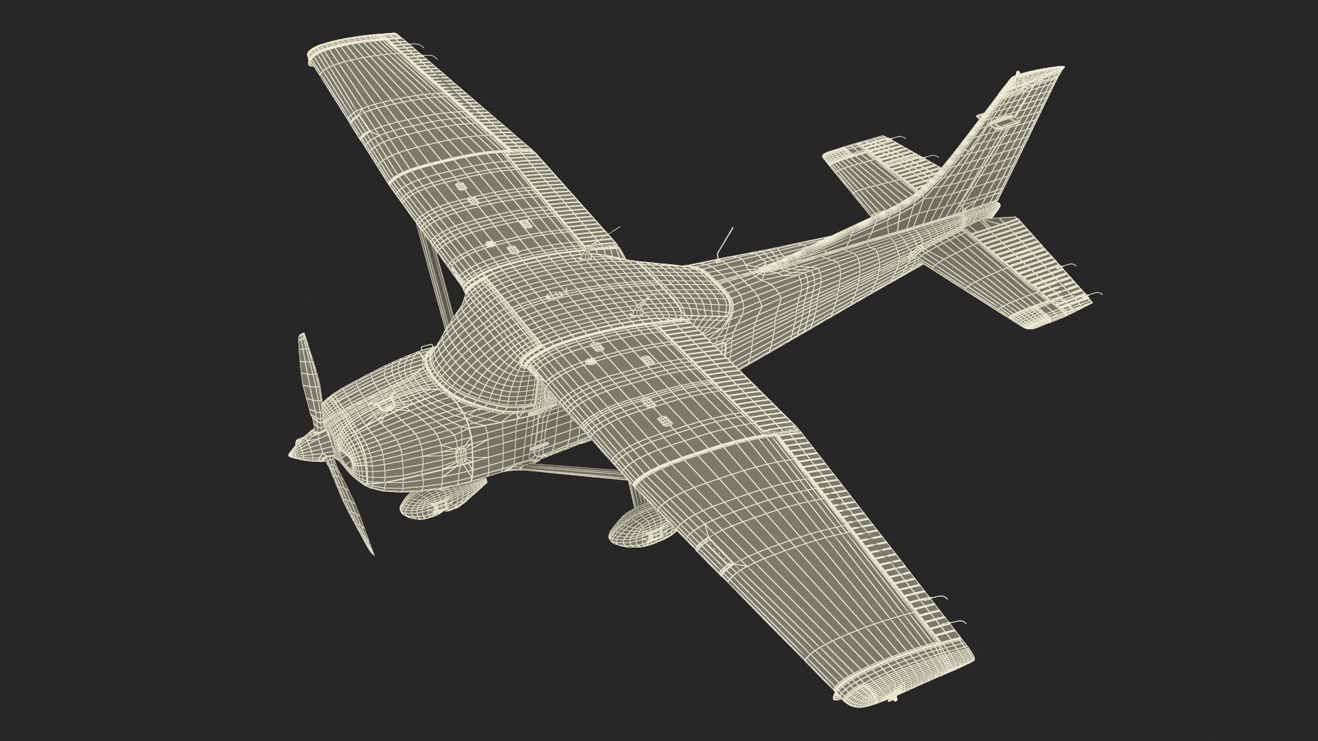3D Single Engine Propeller Aircraft Cessna 182 model