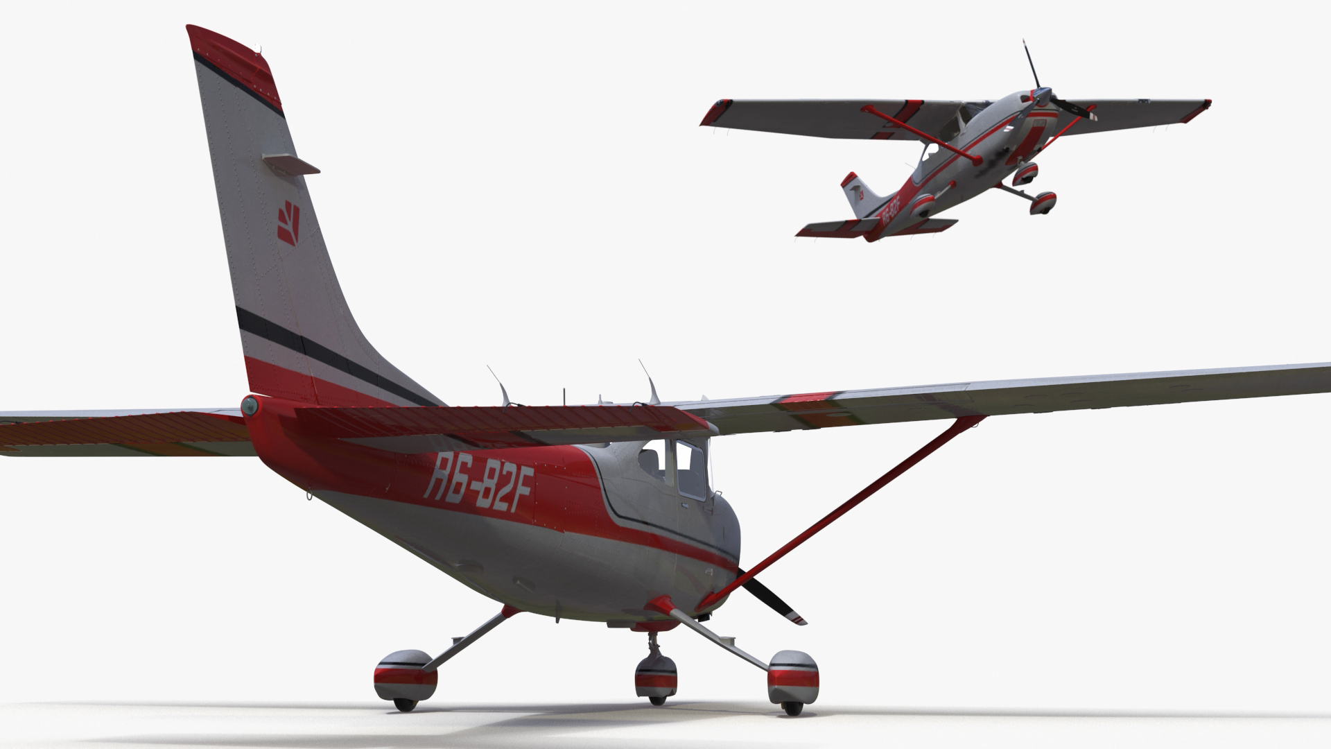 3D Single Engine Propeller Aircraft Cessna 182 model