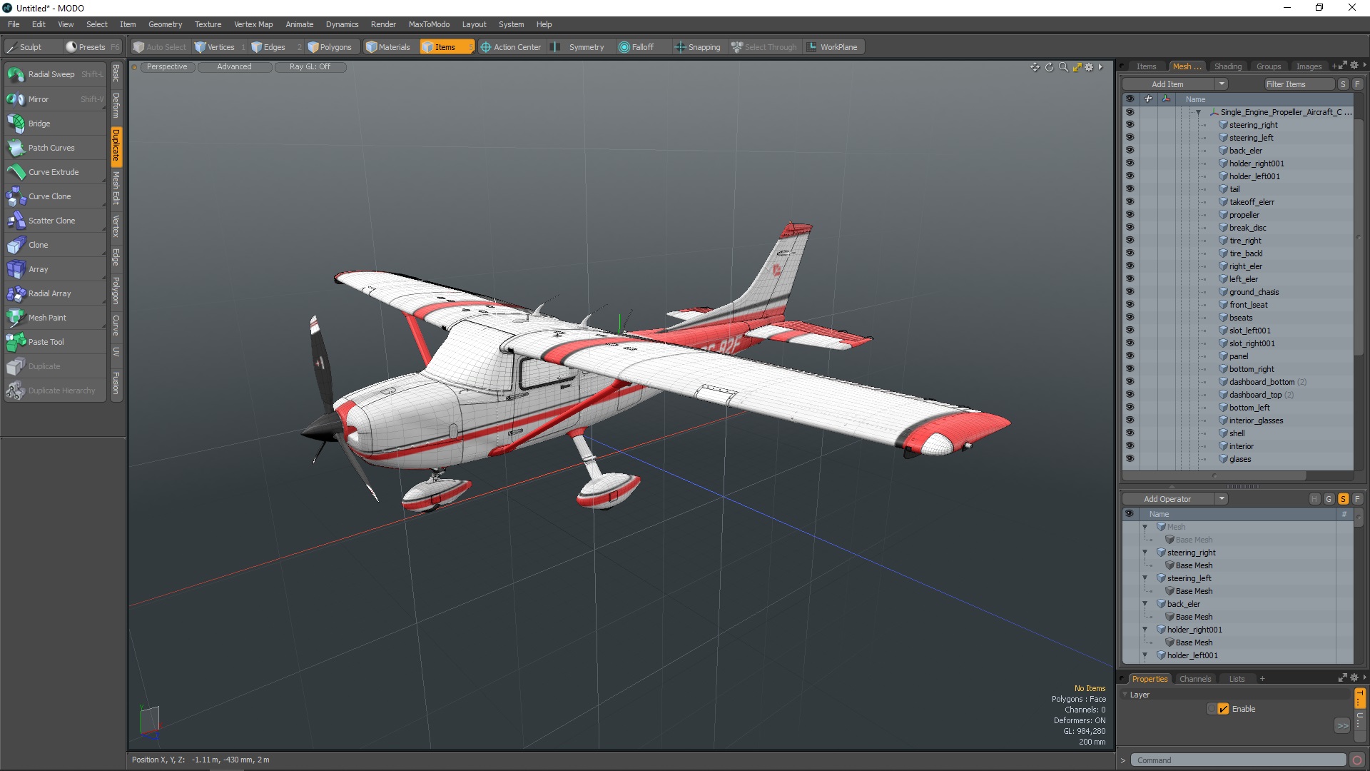 3D Single Engine Propeller Aircraft Cessna 182 model