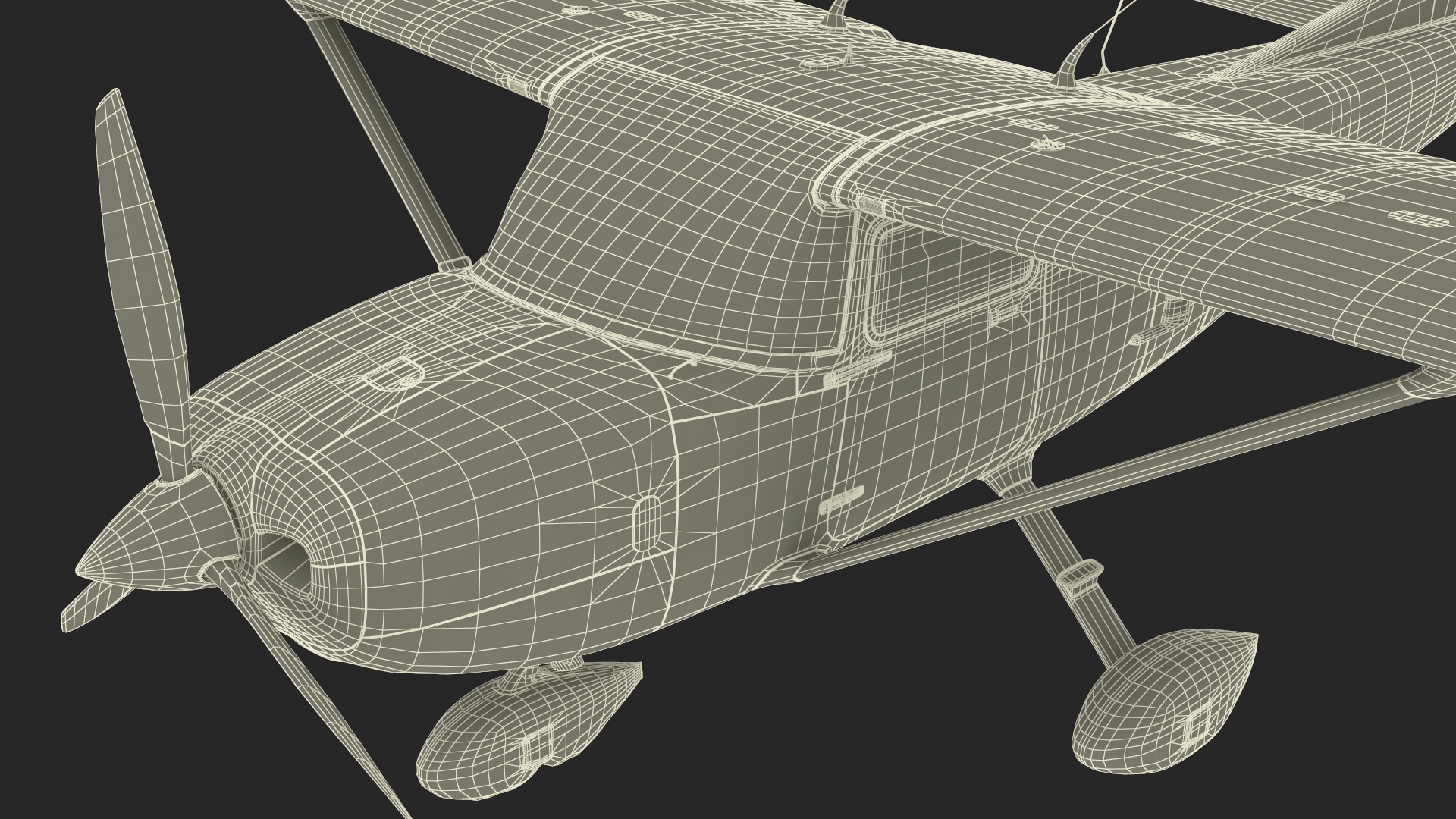 3D Single Engine Propeller Aircraft Cessna 182 model