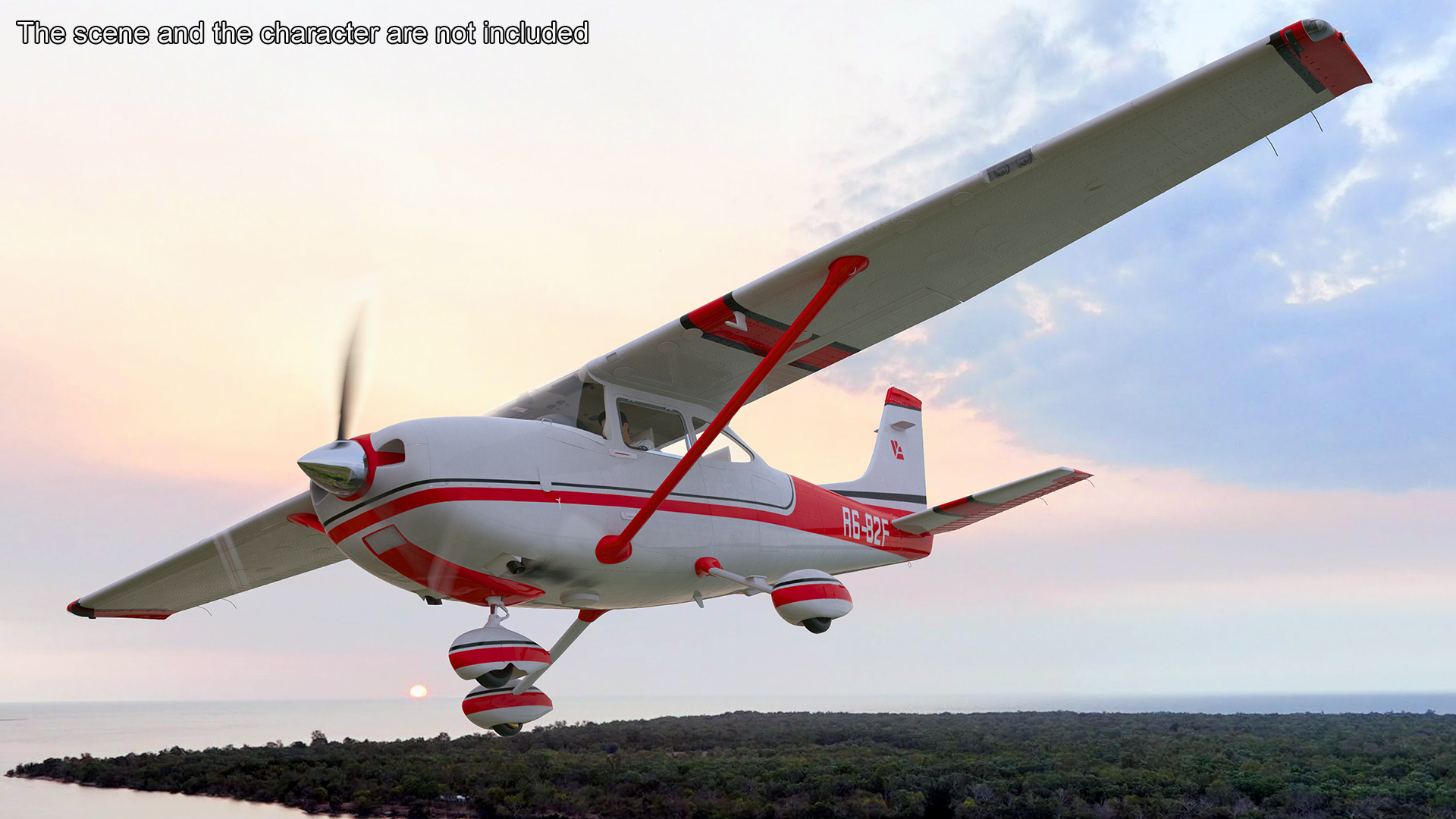 3D Single Engine Propeller Aircraft Cessna 182 model