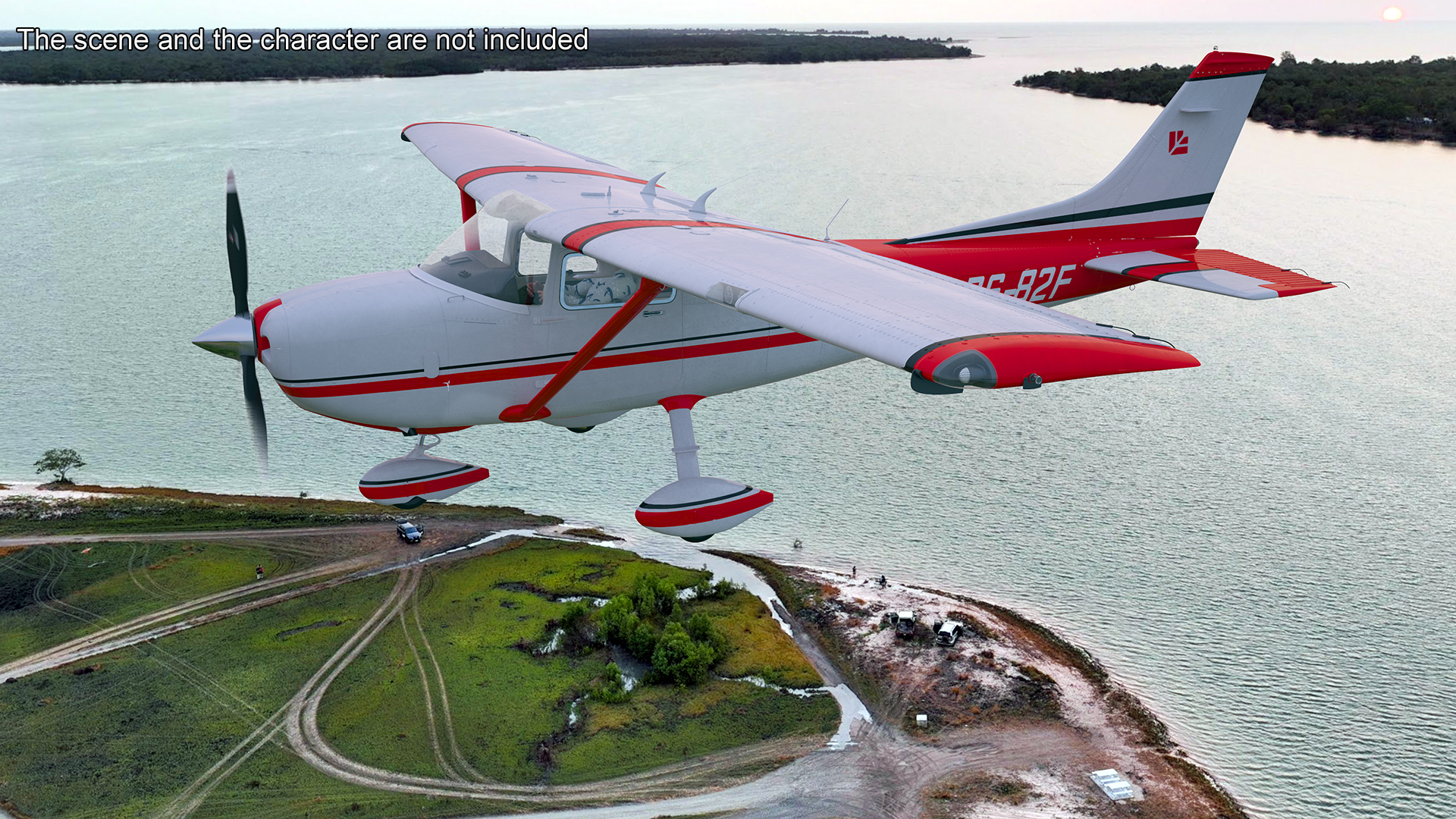 3D Single Engine Propeller Aircraft Cessna 182 model