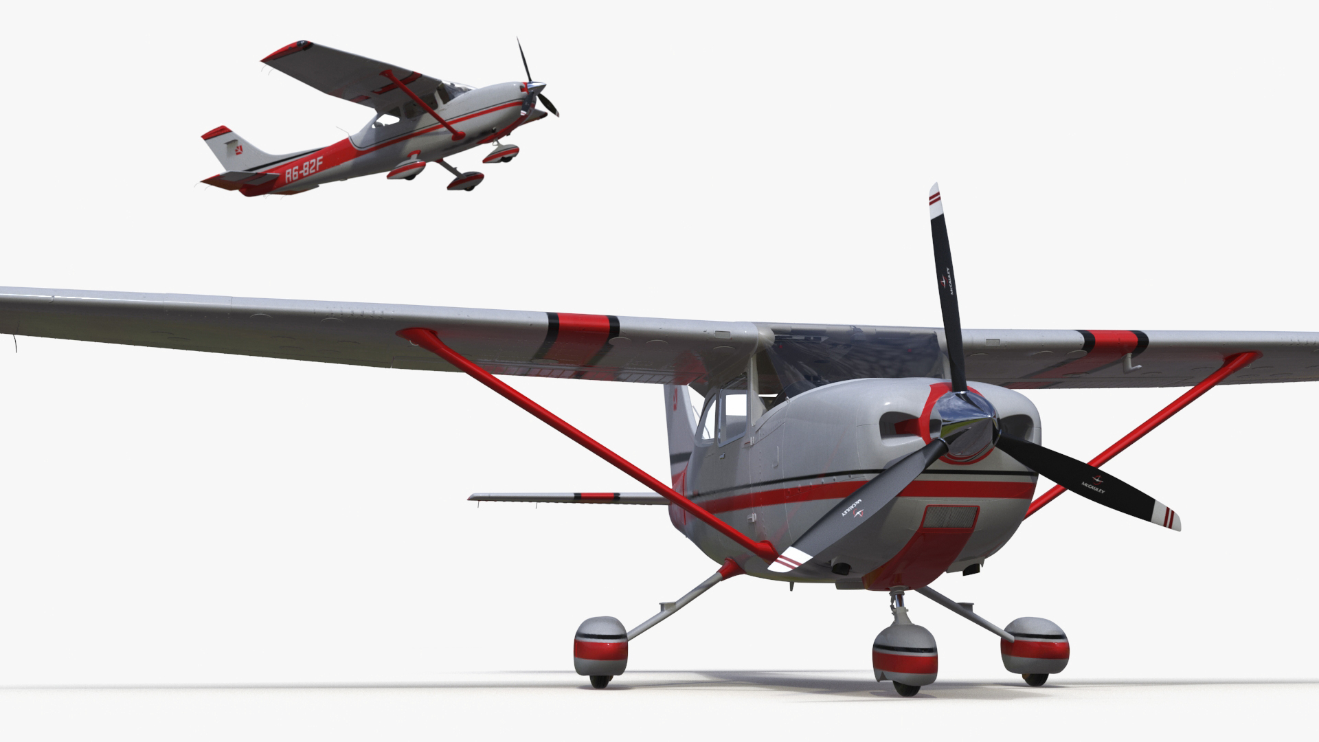 3D Single Engine Propeller Aircraft Cessna 182 model