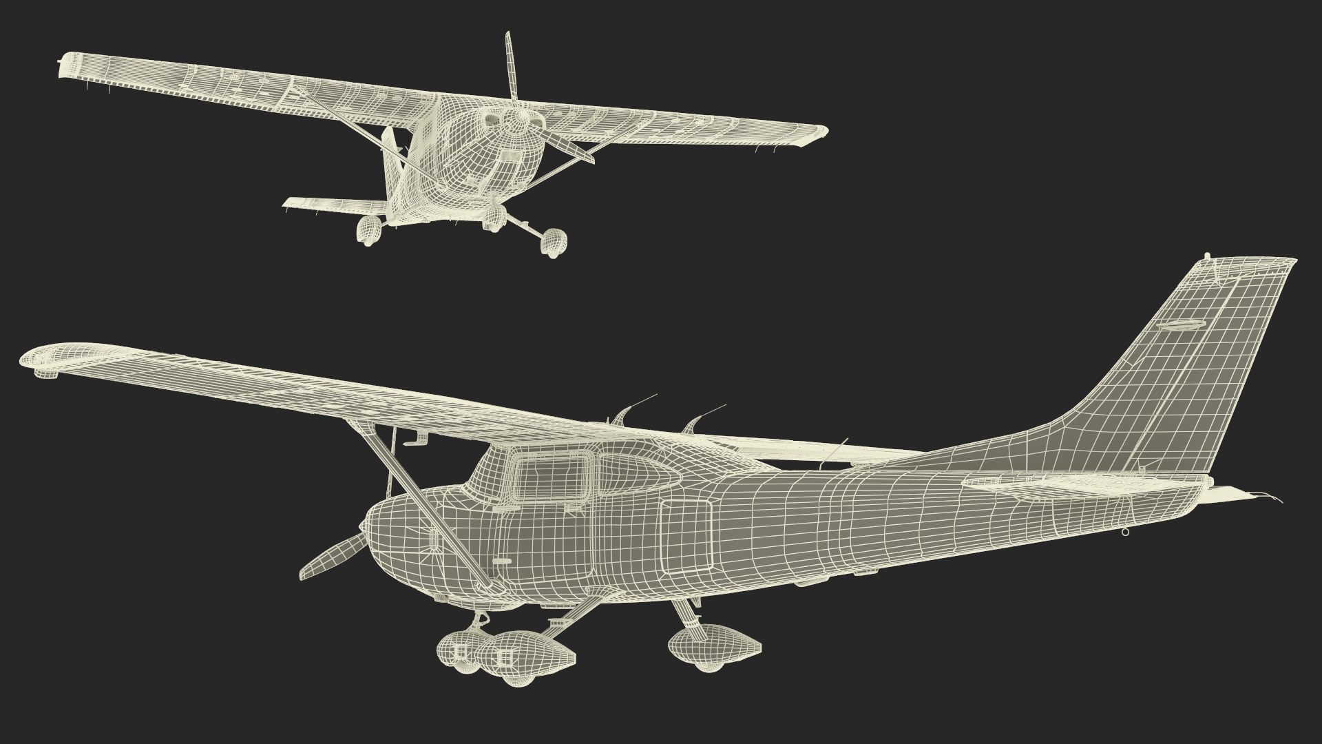 3D Single Engine Propeller Aircraft Cessna 182 model