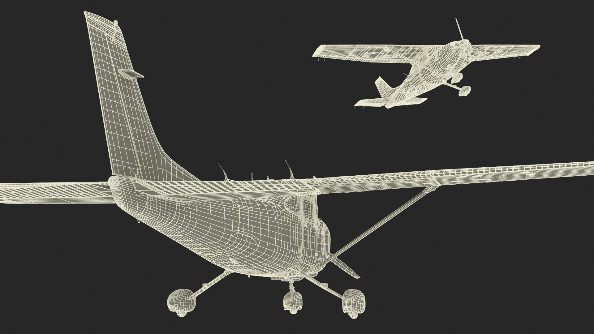 3D Single Engine Propeller Aircraft Cessna 182 model