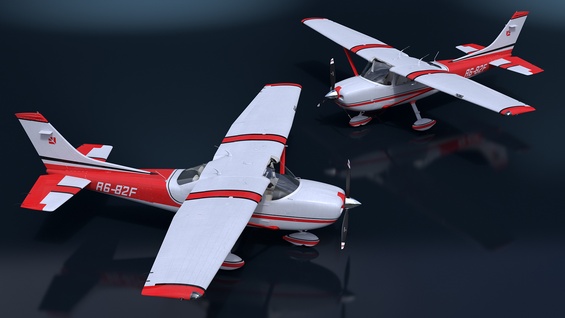 3D Single Engine Propeller Aircraft Cessna 182 model