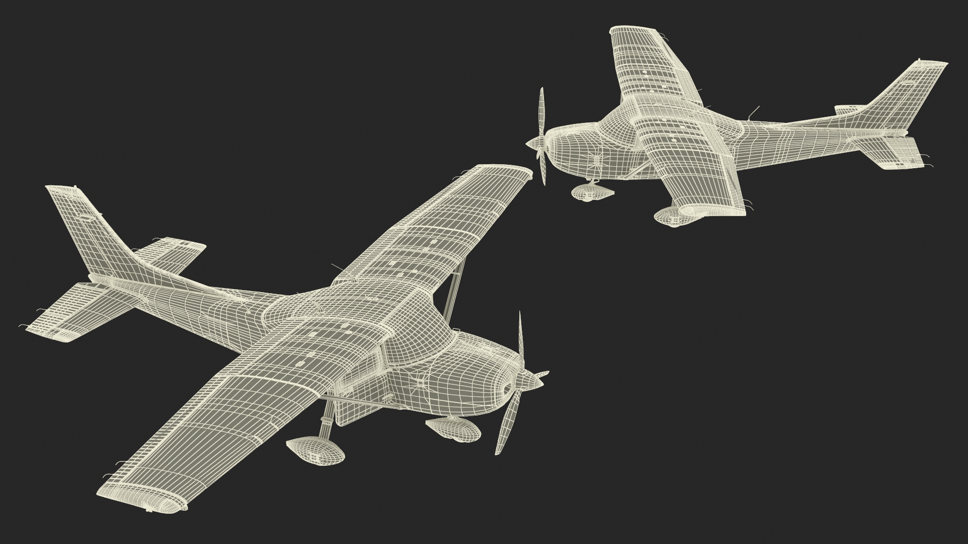 3D Single Engine Propeller Aircraft Cessna 182 model