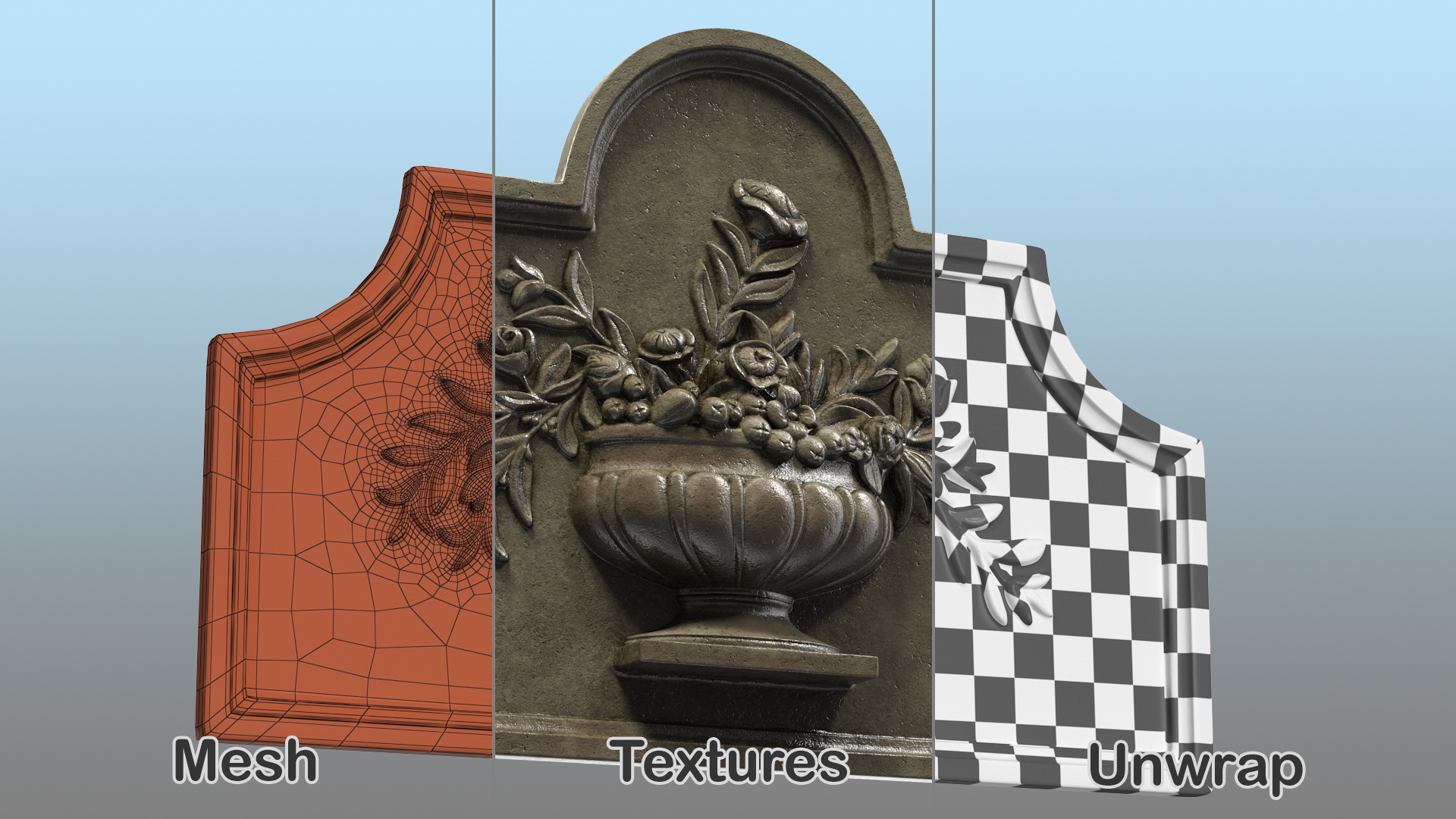 3D Stone Outdoor Decor Relief