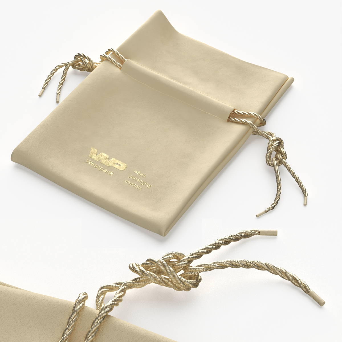 Westpack Mini Jewelry Pouch Beige 3D model preview