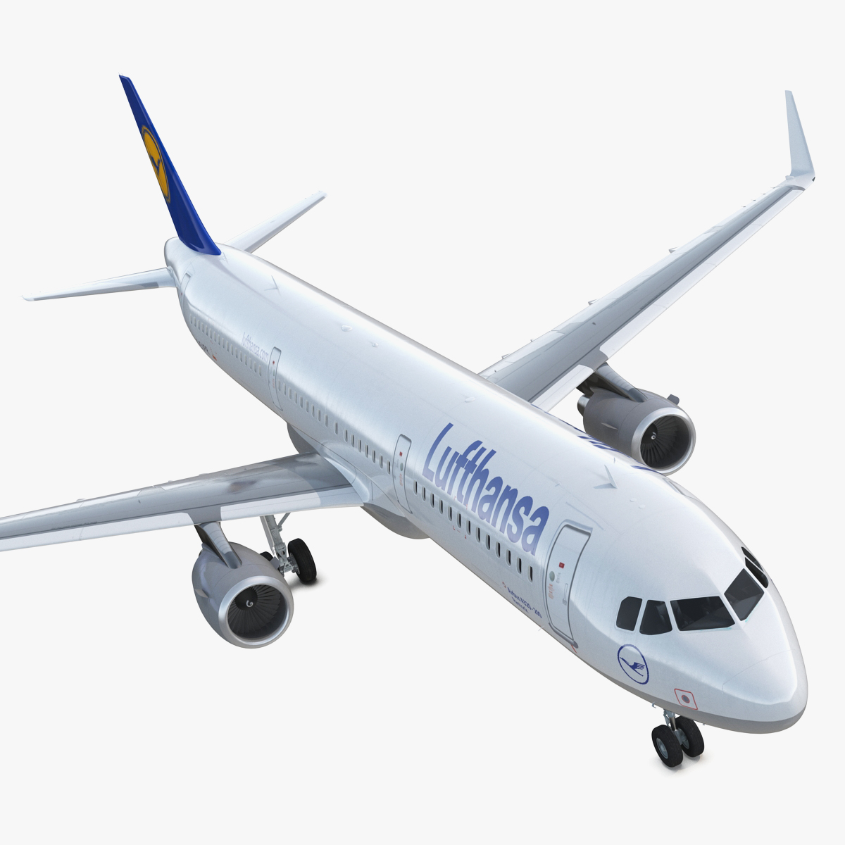 Airbus A321 with Interior and Cockpit Lufthansa 3D
