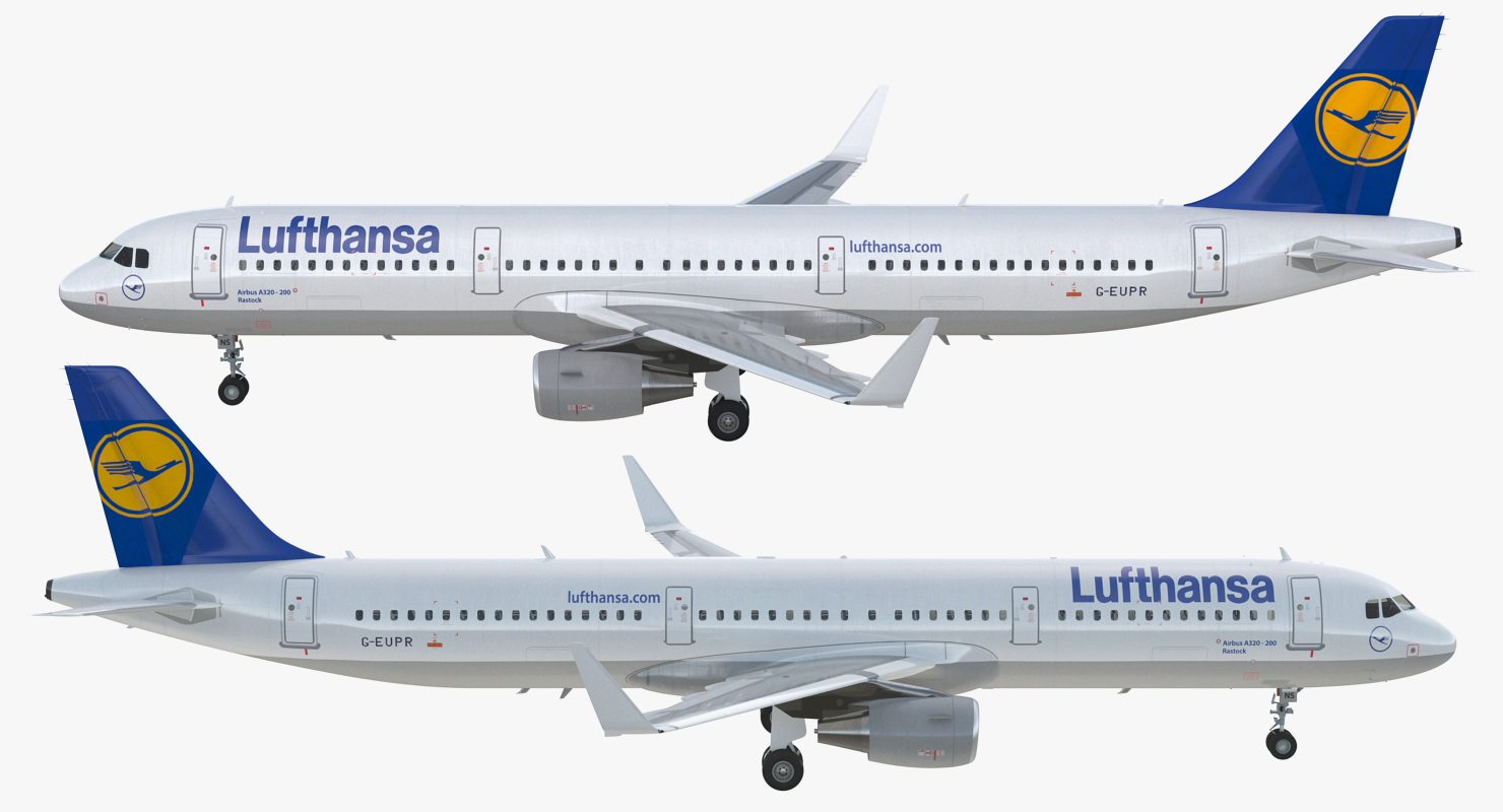Airbus A321 with Interior and Cockpit Lufthansa 3D