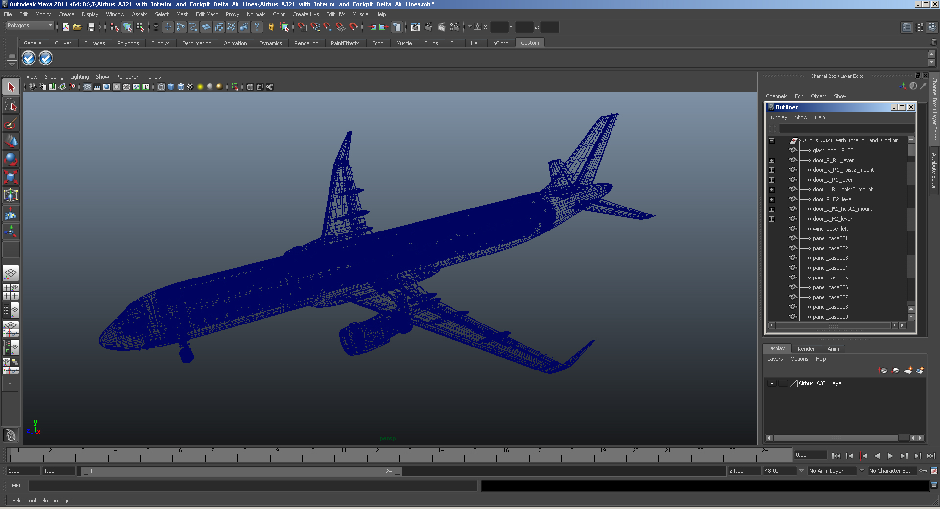 Airbus A321 with Interior and Cockpit Lufthansa 3D
