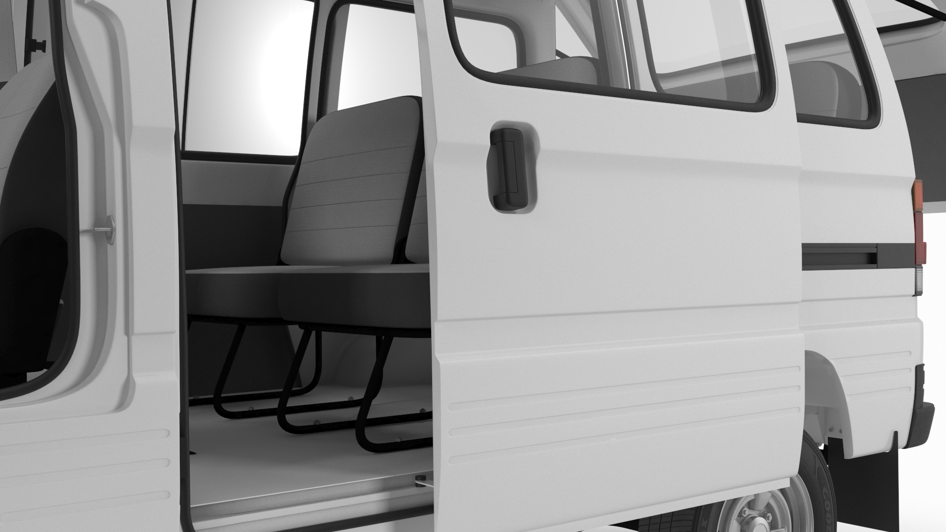 Suzuki Super Carry Passenger Van Rigged 3D model