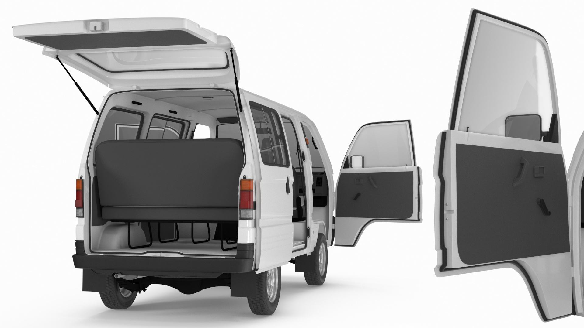 Suzuki Super Carry Passenger Van Rigged 3D model