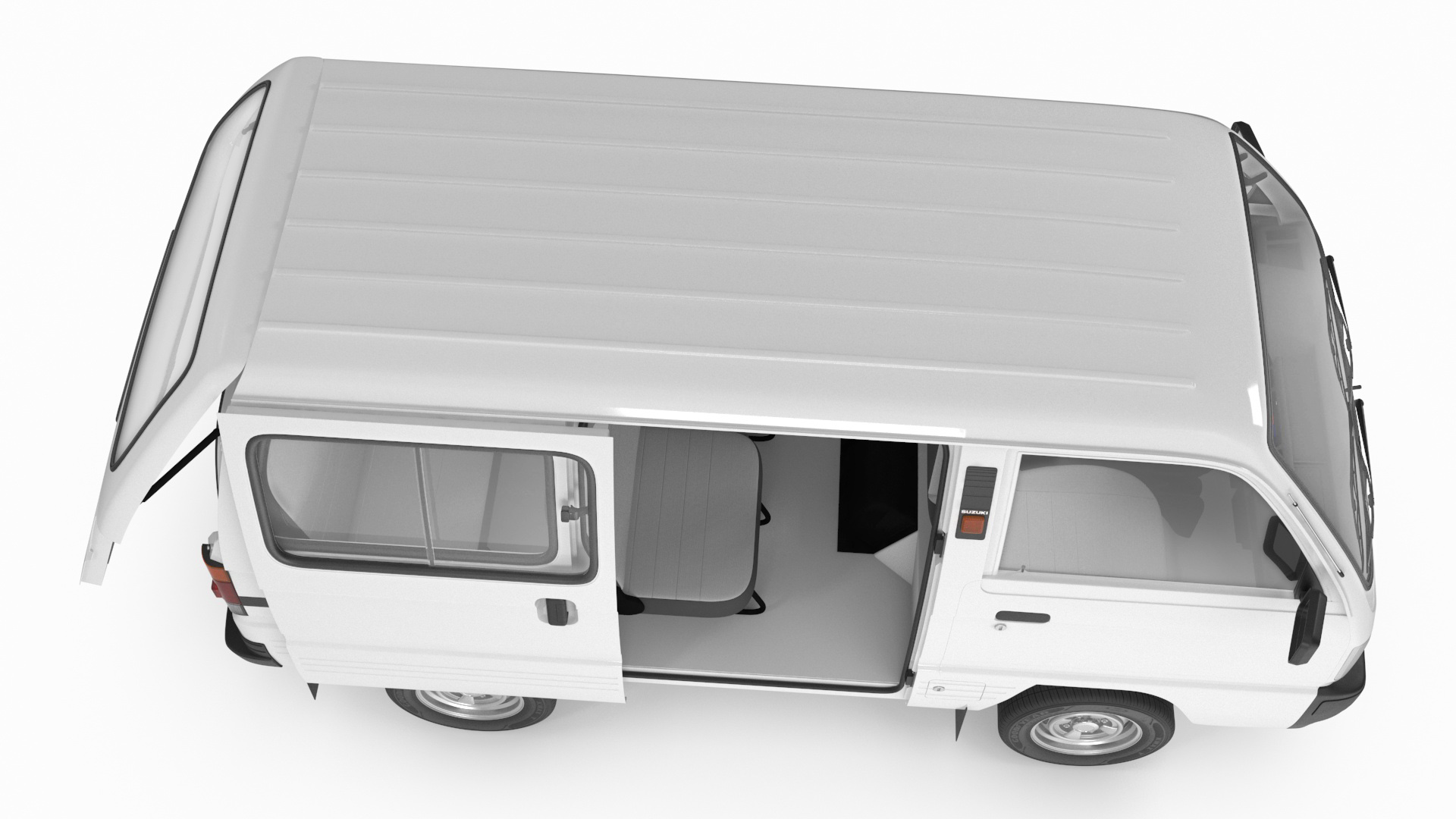 Suzuki Super Carry Passenger Van Rigged 3D model