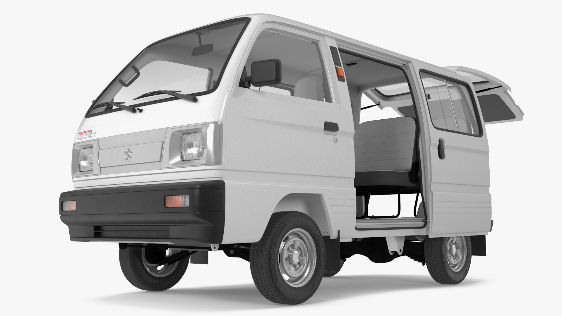 Suzuki Super Carry Passenger Van Rigged 3D model