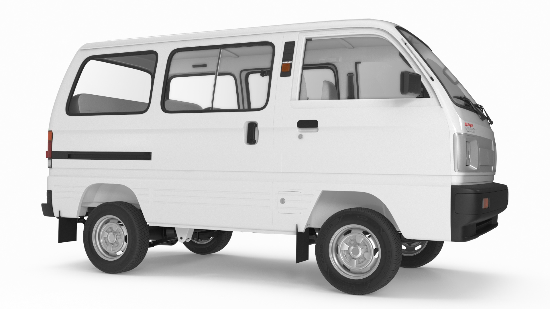 Suzuki Super Carry Passenger Van Rigged 3D model