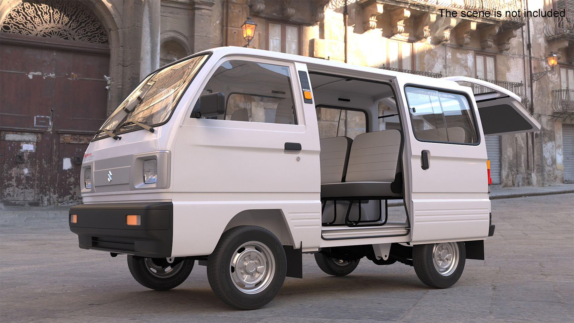 Suzuki Super Carry Passenger Van Rigged 3D model