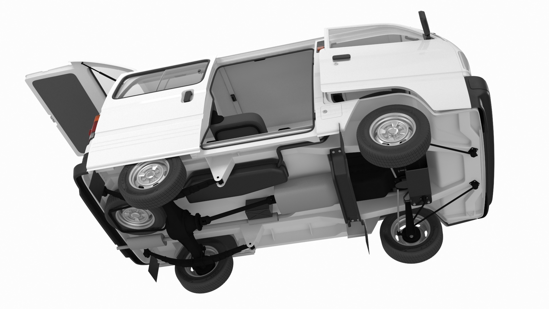 Suzuki Super Carry Passenger Van Rigged 3D model