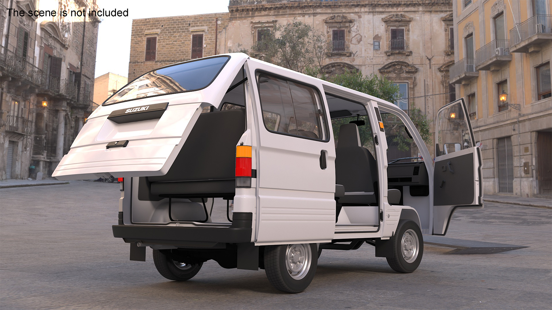 Suzuki Super Carry Passenger Van Rigged 3D model