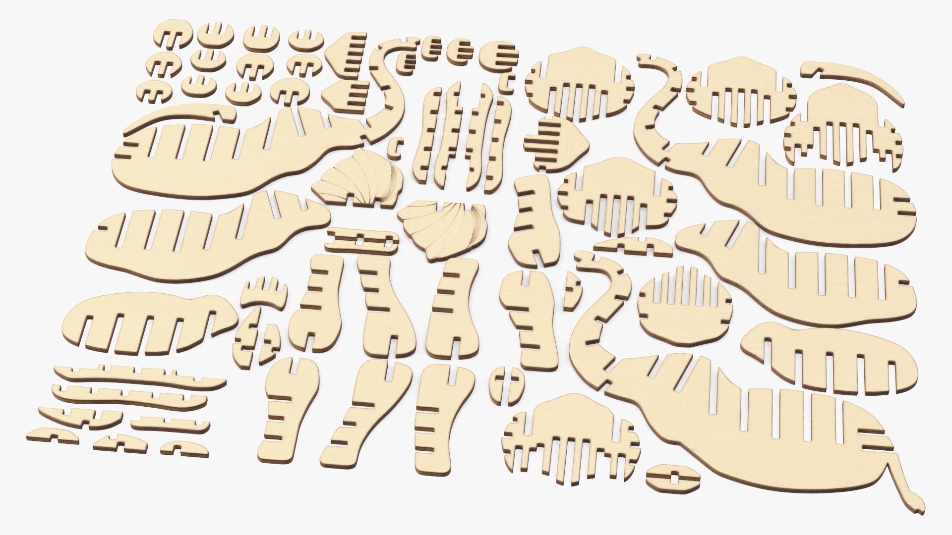 Wooden 3D Puzzle Disassembled 3D model