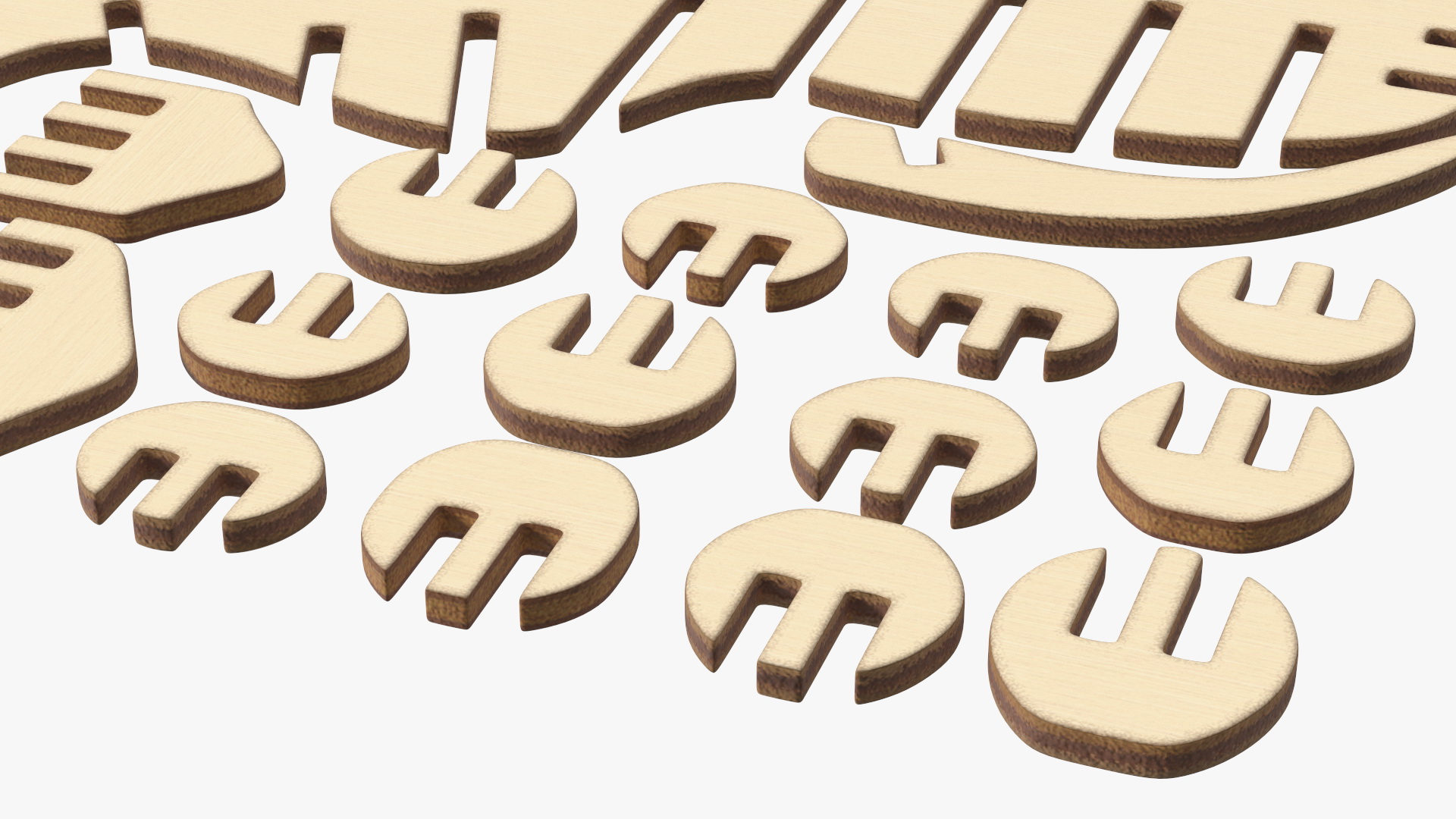 Wooden 3D Puzzle Disassembled 3D model