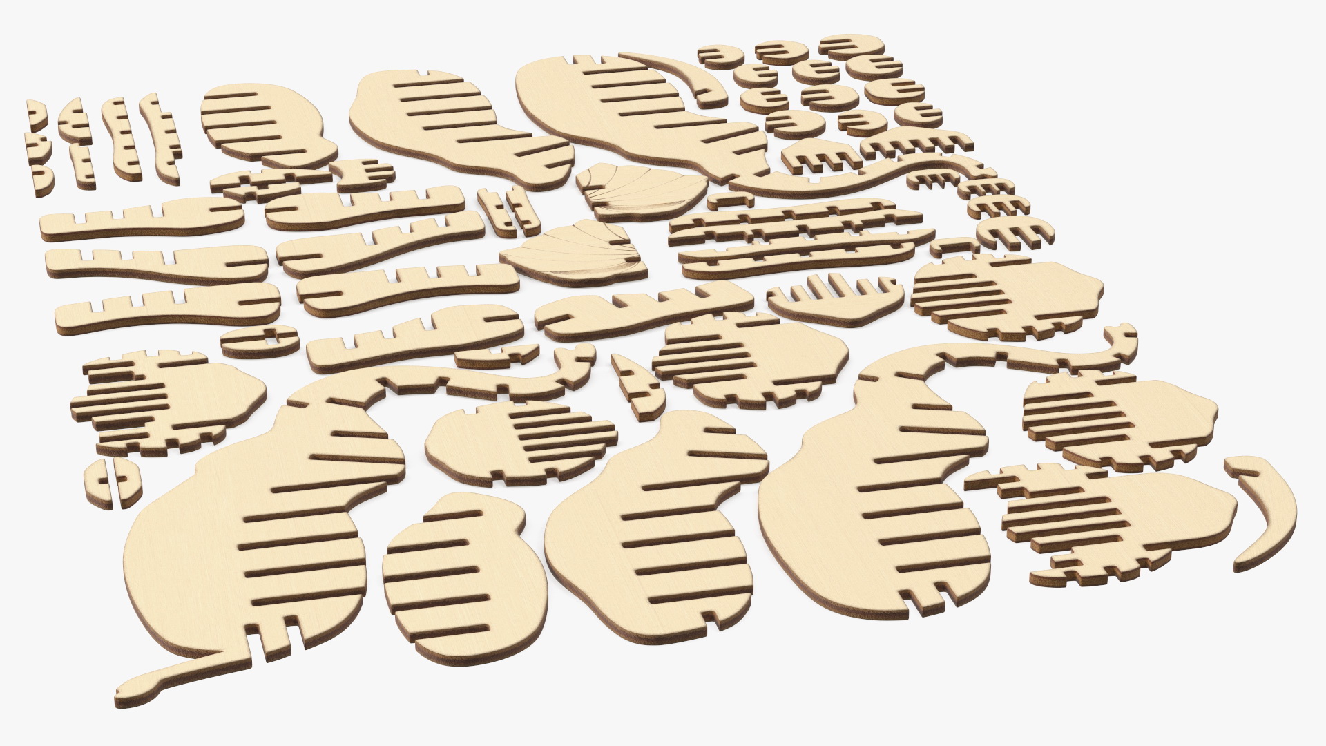 Wooden 3D Puzzle Disassembled 3D model