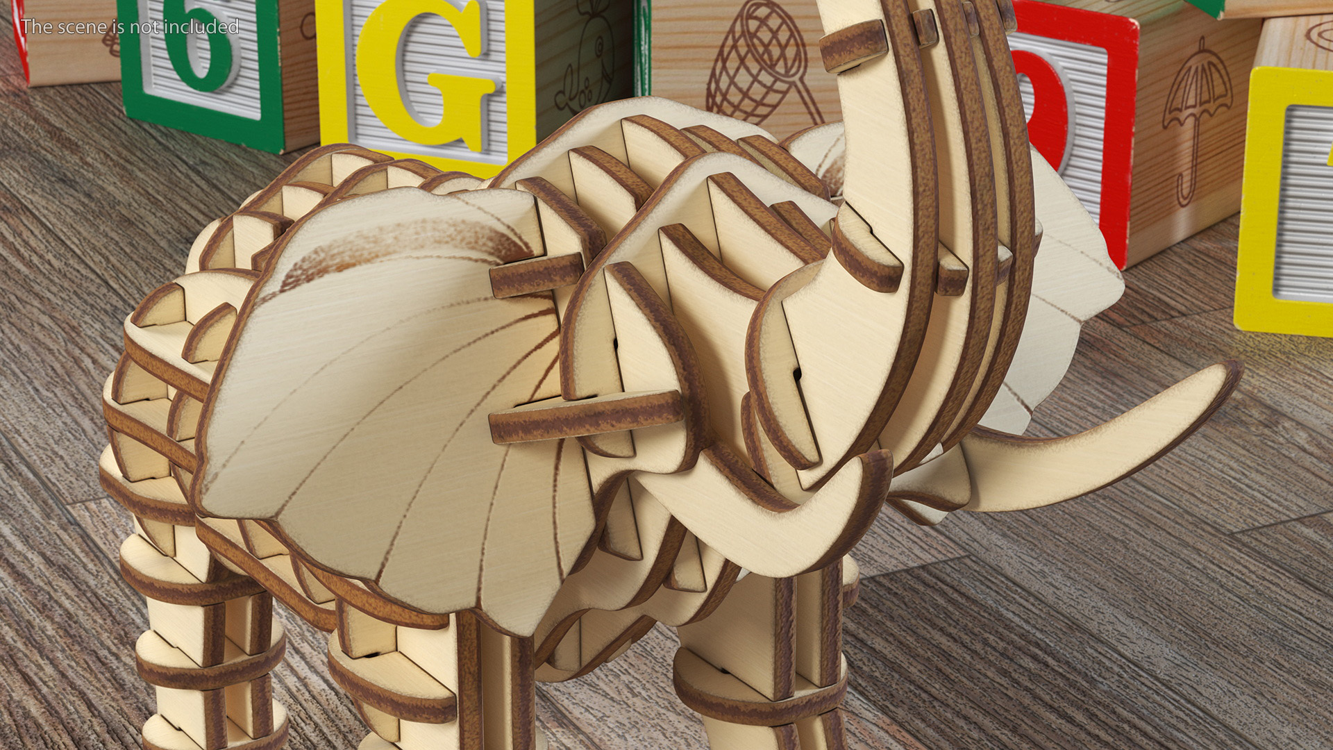 Wooden 3D Puzzle Disassembled 3D model