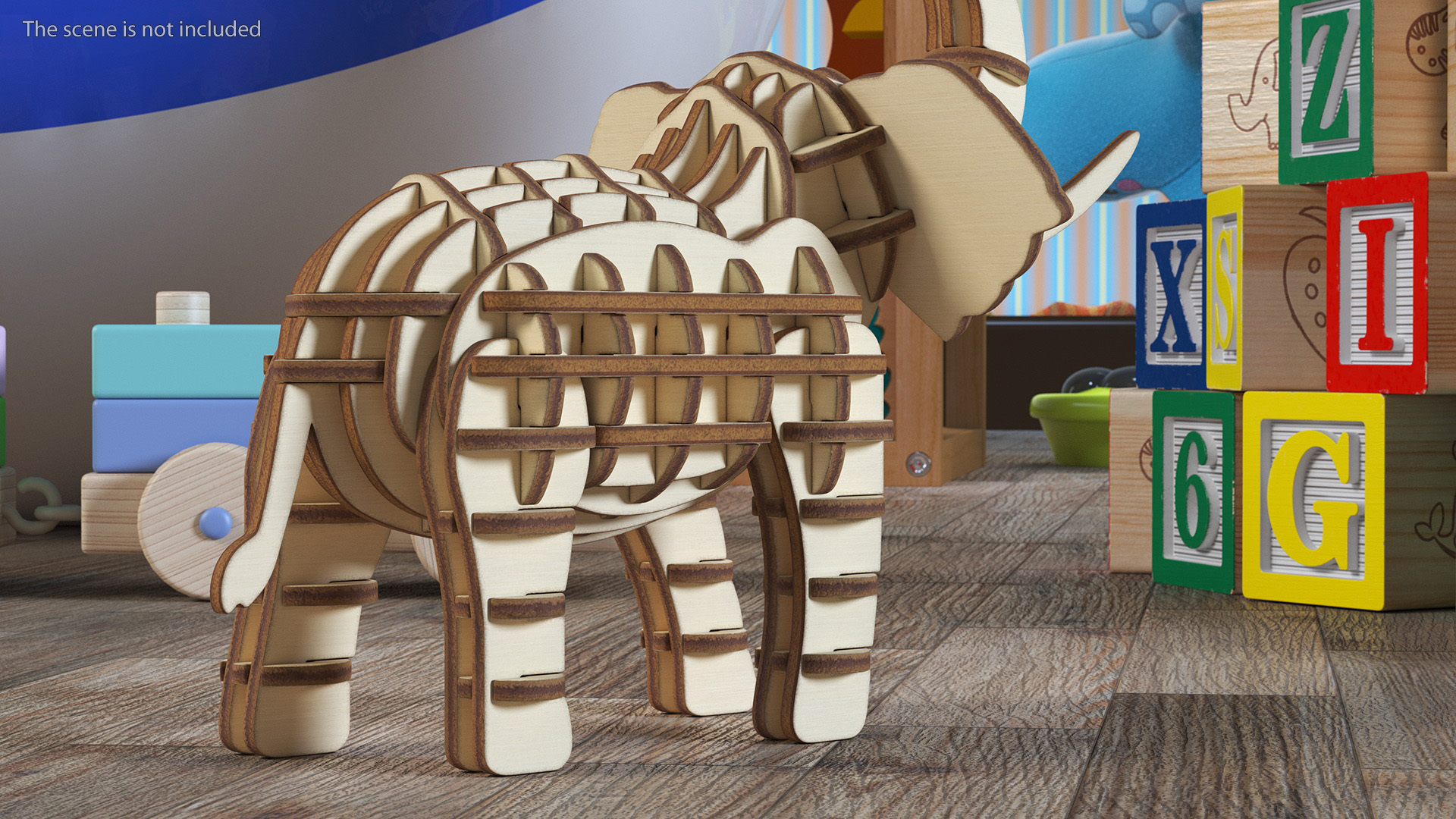 Wooden 3D Puzzle Disassembled 3D model