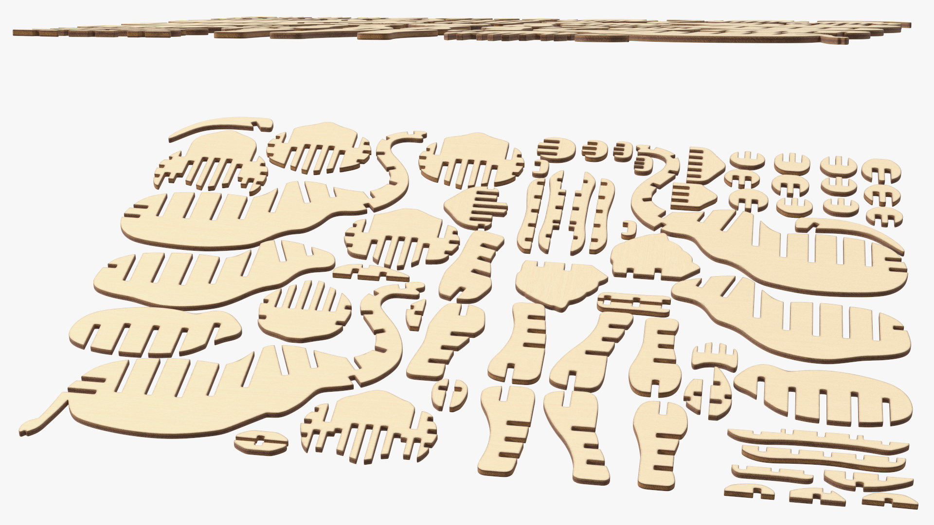 Wooden 3D Puzzle Disassembled 3D model