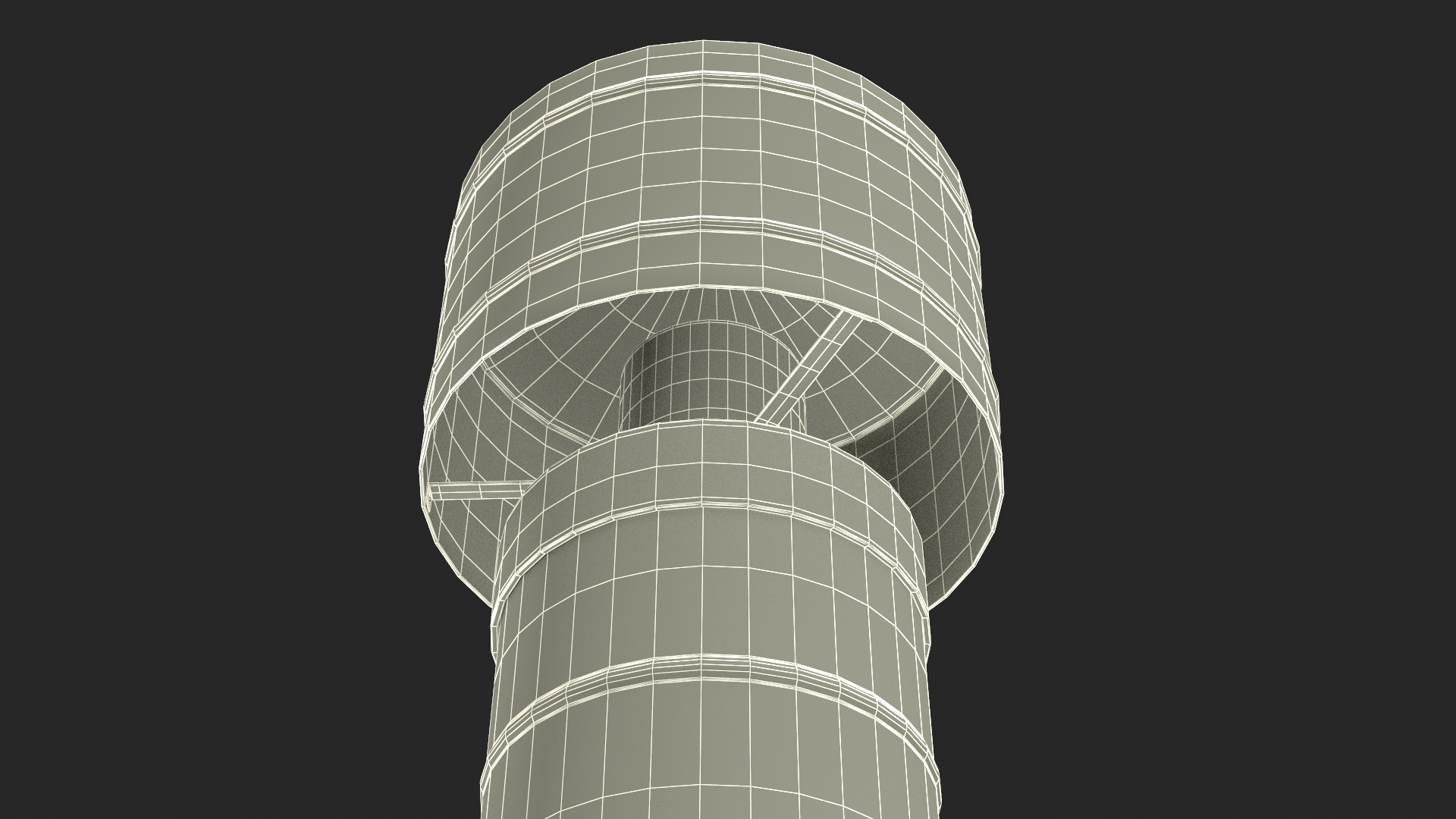 Round Metal Chimney Black Corner Base 3D