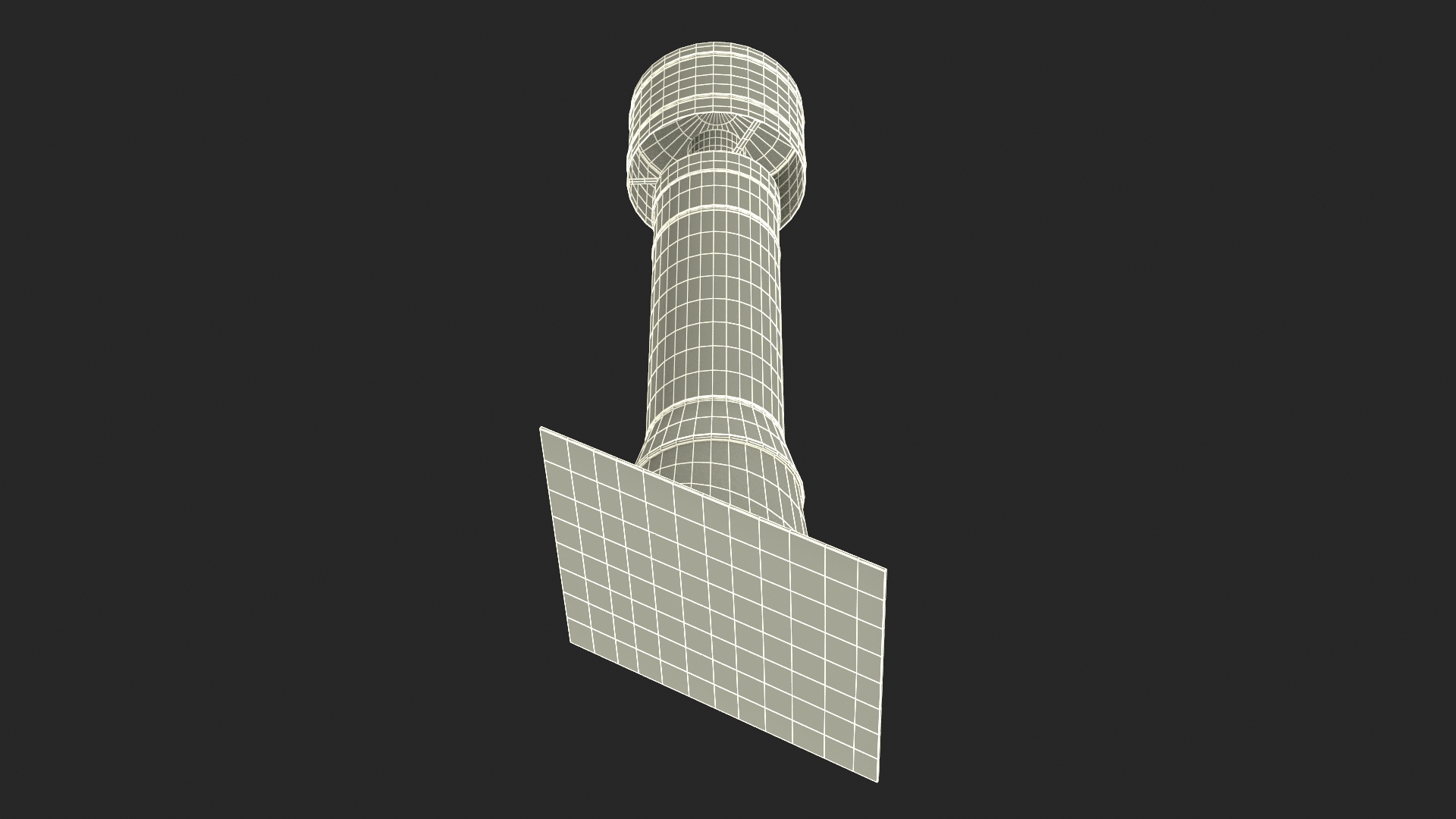 Round Metal Chimney Black Corner Base 3D