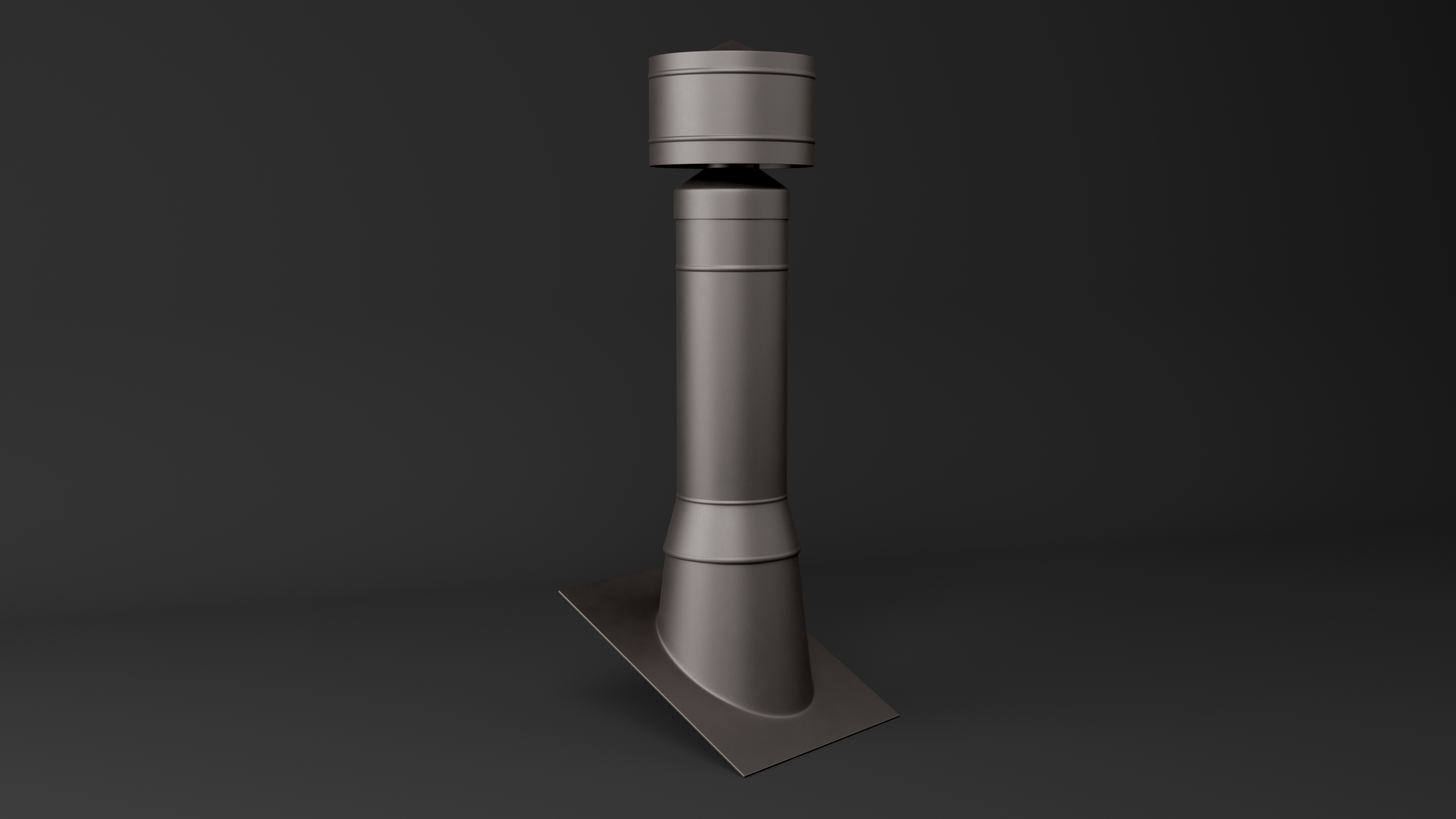 Round Metal Chimney Black Corner Base 3D