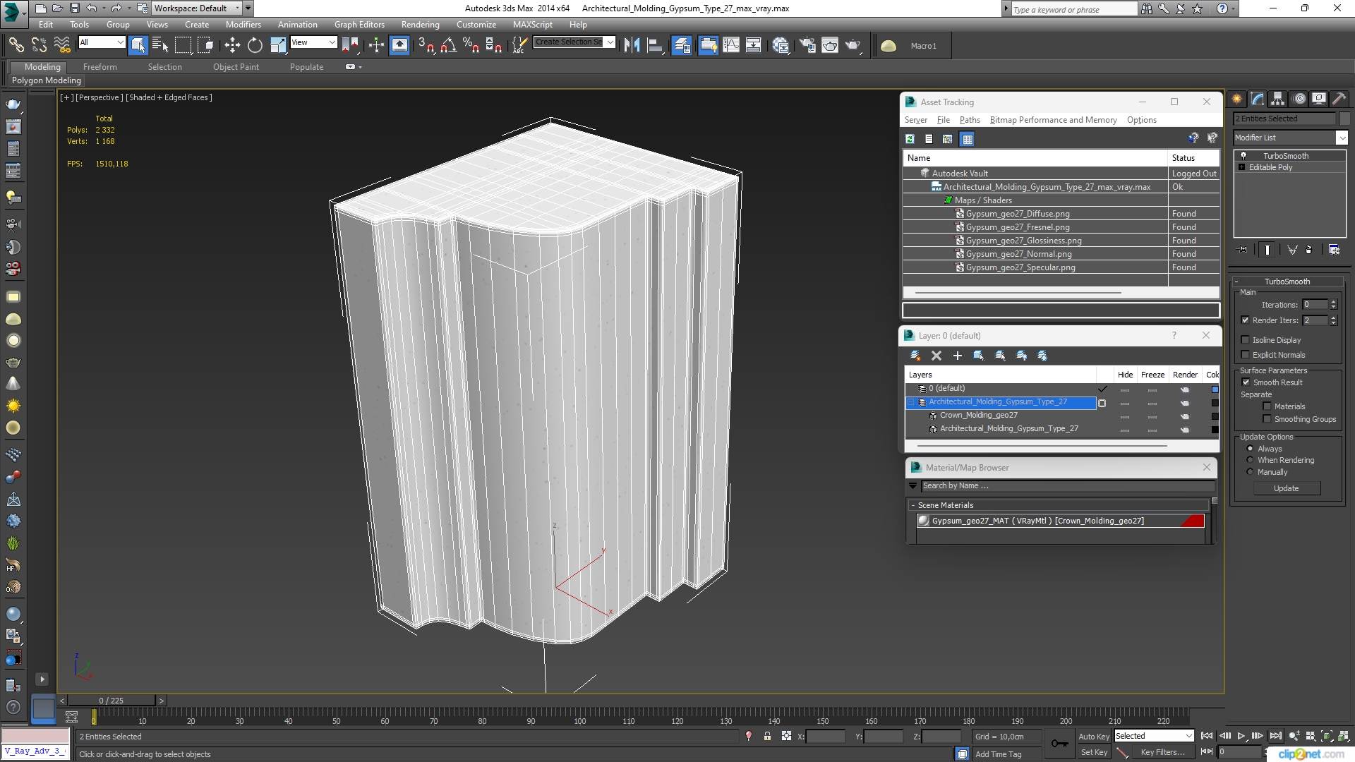 3D Architectural Molding Gypsum Type 27