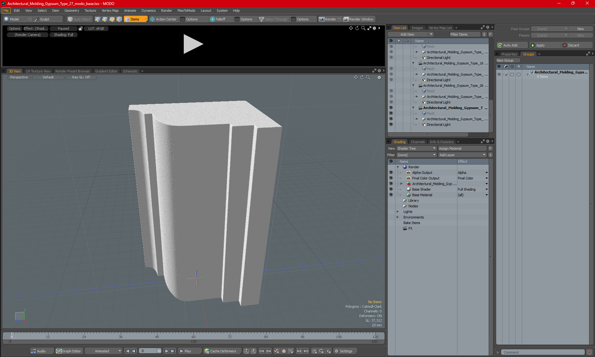 3D Architectural Molding Gypsum Type 27