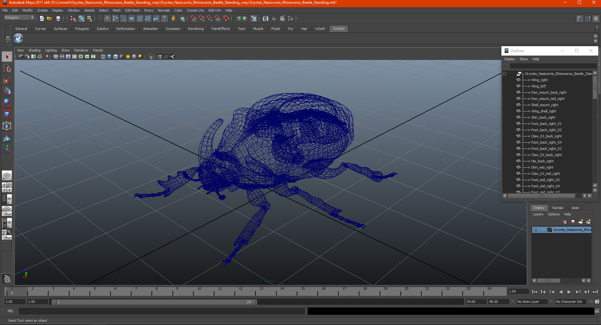 3D model Oryctes Nasicornis Rhinoceros Beetle Standing