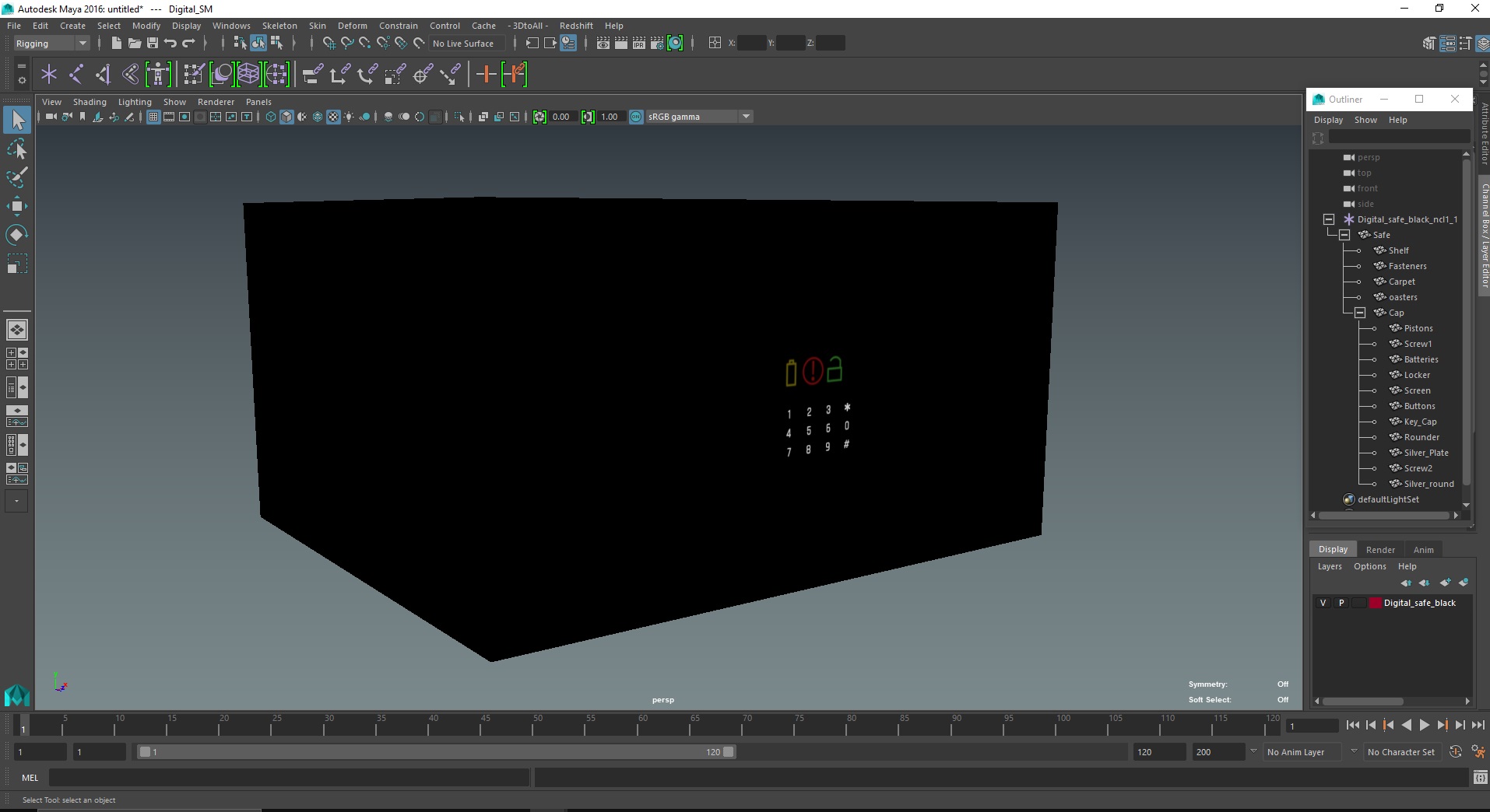 3D Digital safe black model