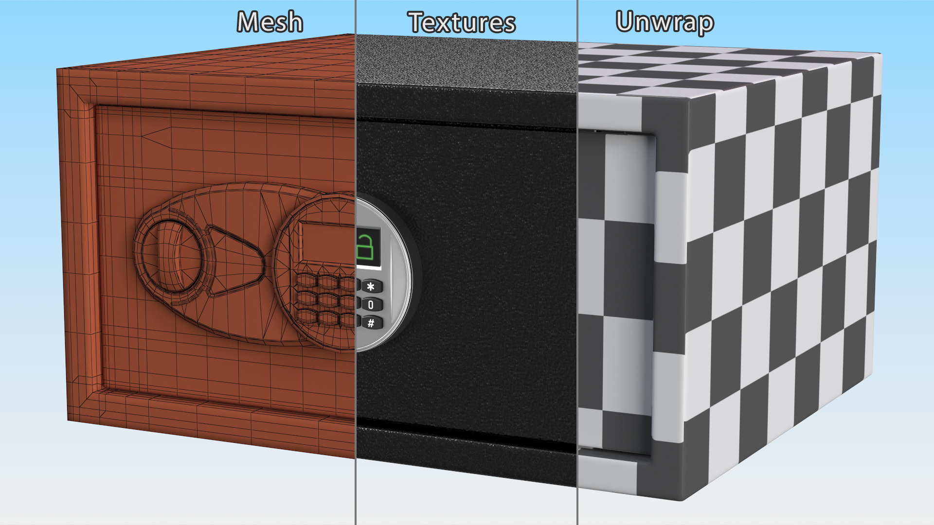 3D Digital safe black model