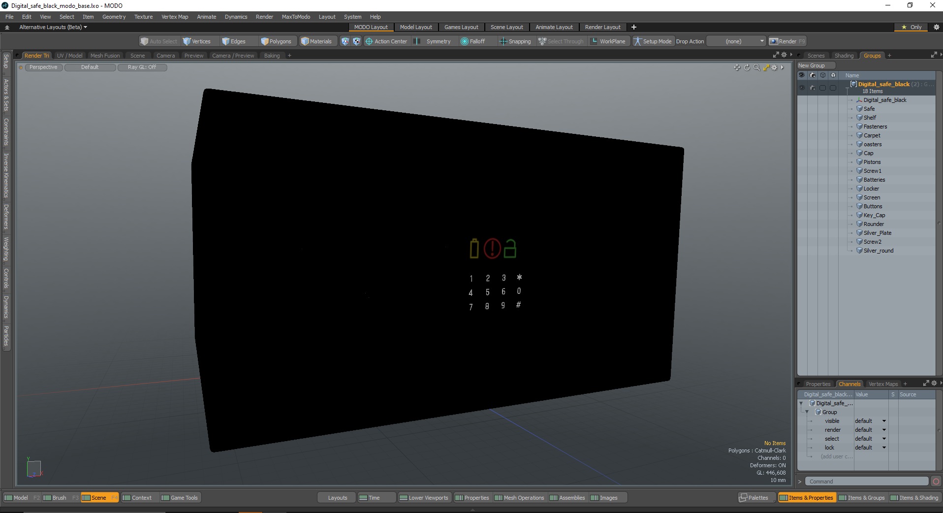 3D Digital safe black model