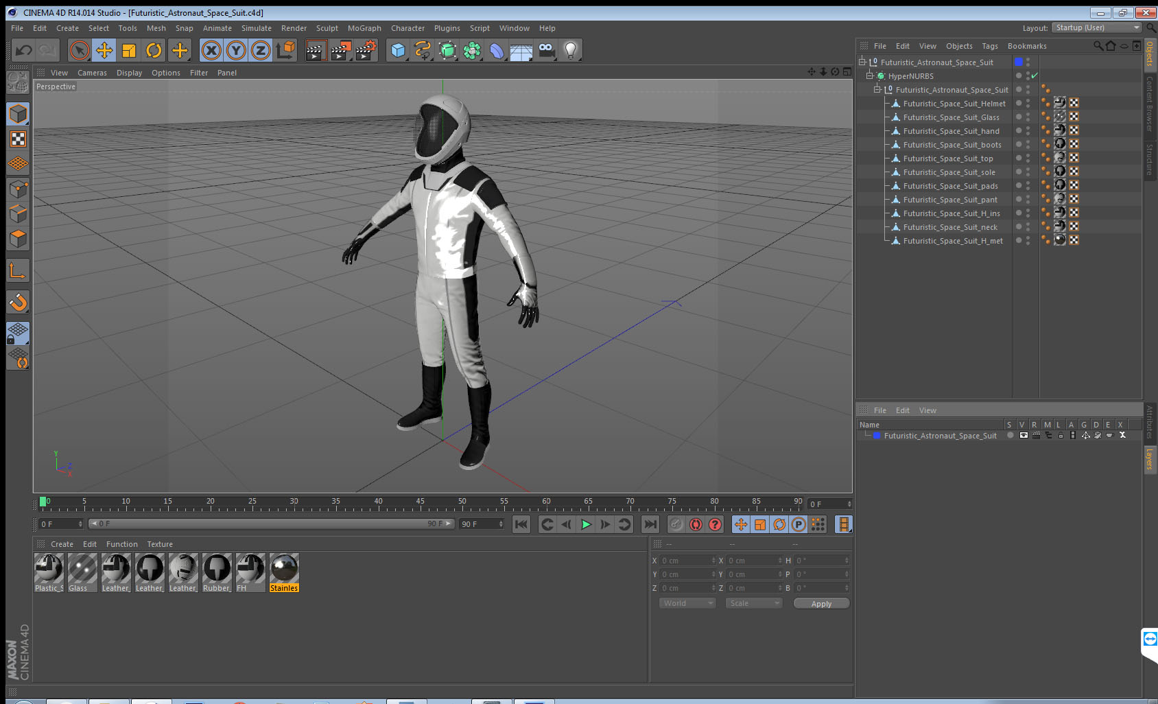 3D Futuristic Astronaut Space Suit