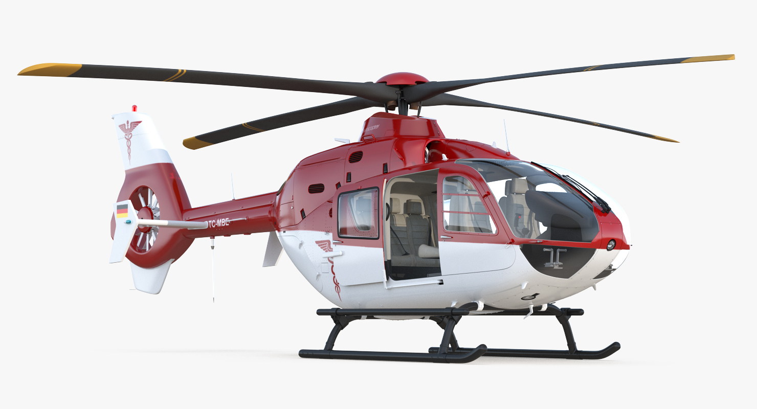 Medical Air Assistance Eurocopter EC 135 Rigged 3D