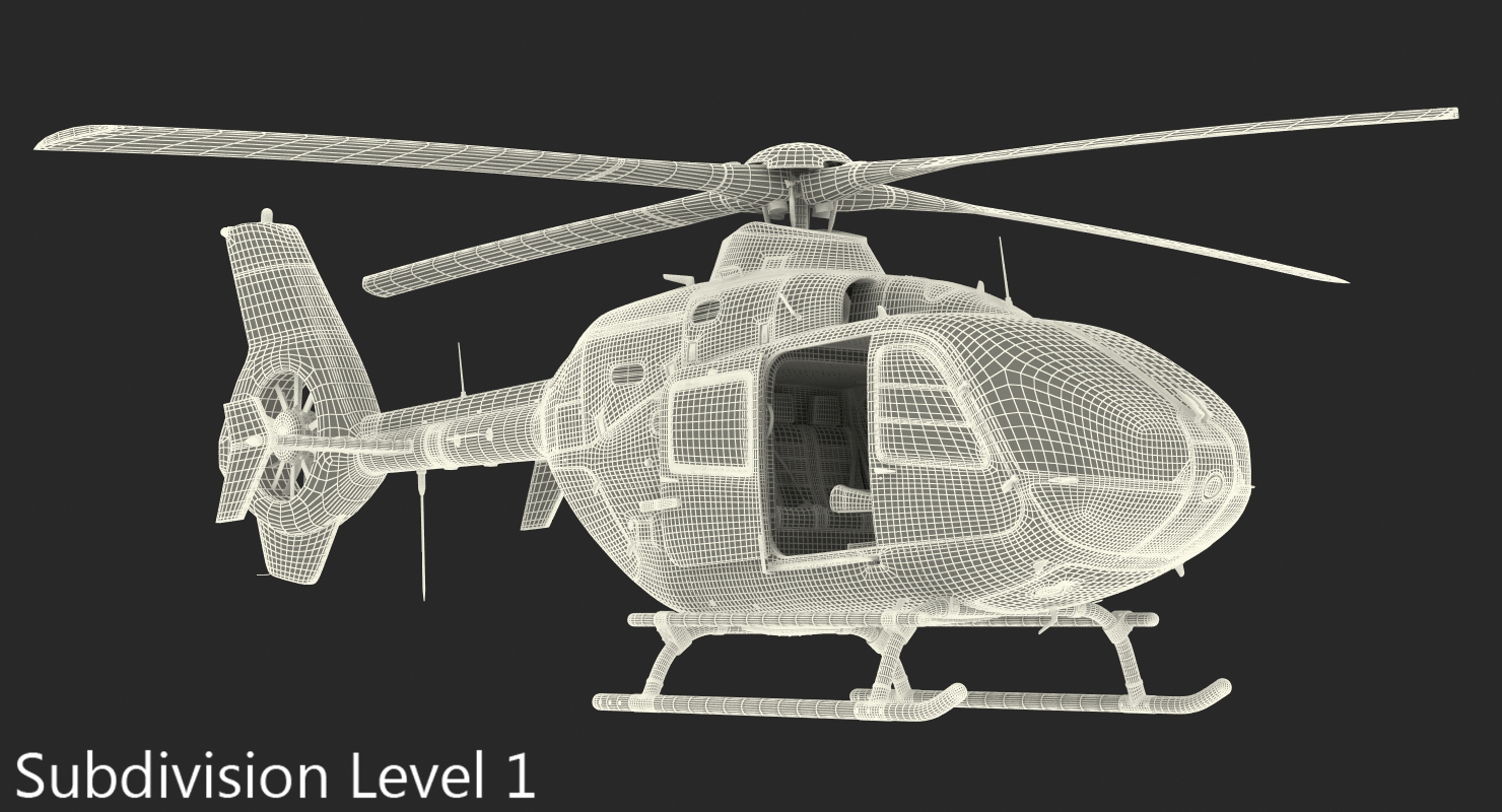 Medical Air Assistance Eurocopter EC 135 Rigged 3D