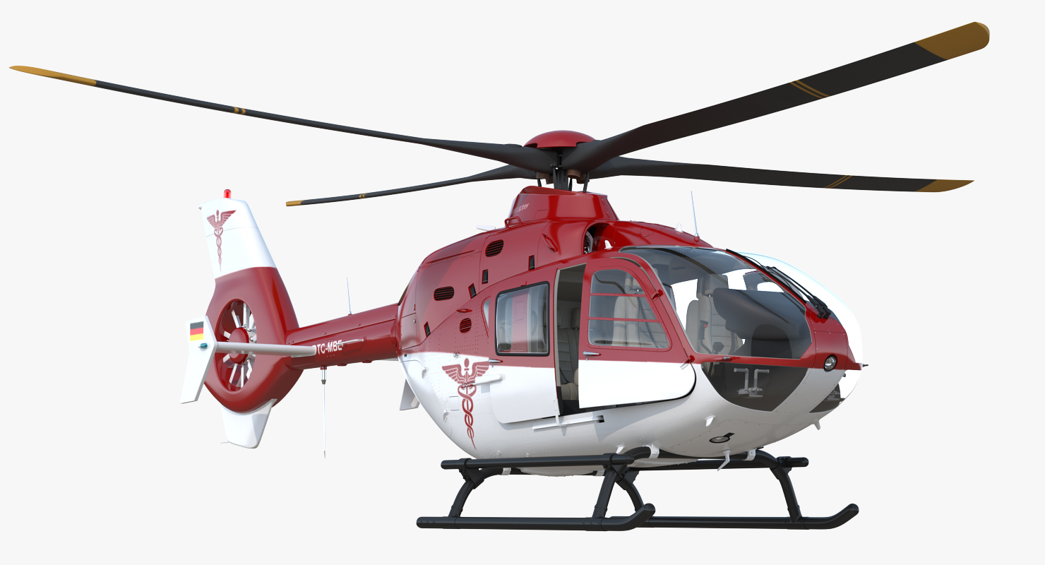 Medical Air Assistance Eurocopter EC 135 Rigged 3D