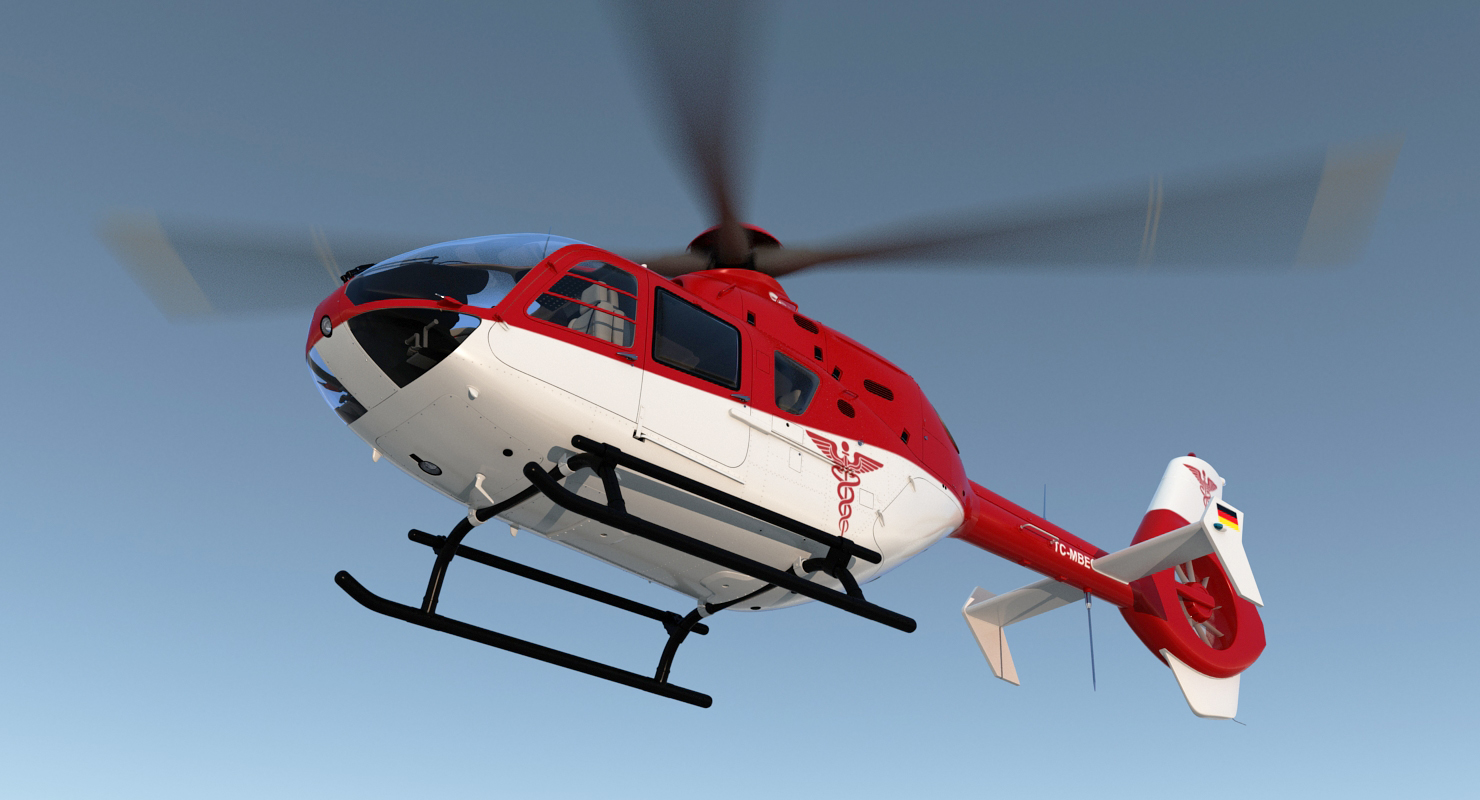 Medical Air Assistance Eurocopter EC 135 Rigged 3D