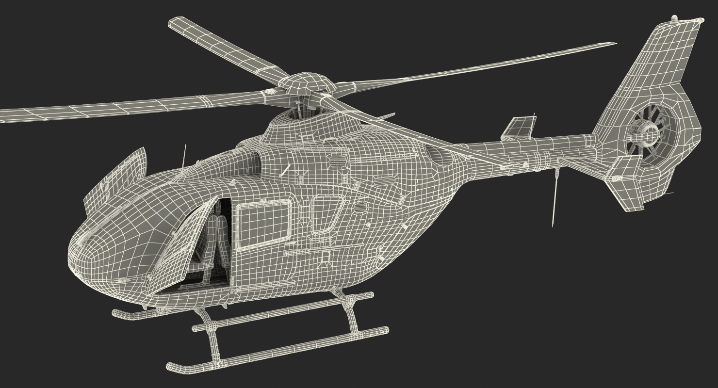 Medical Air Assistance Eurocopter EC 135 Rigged 3D